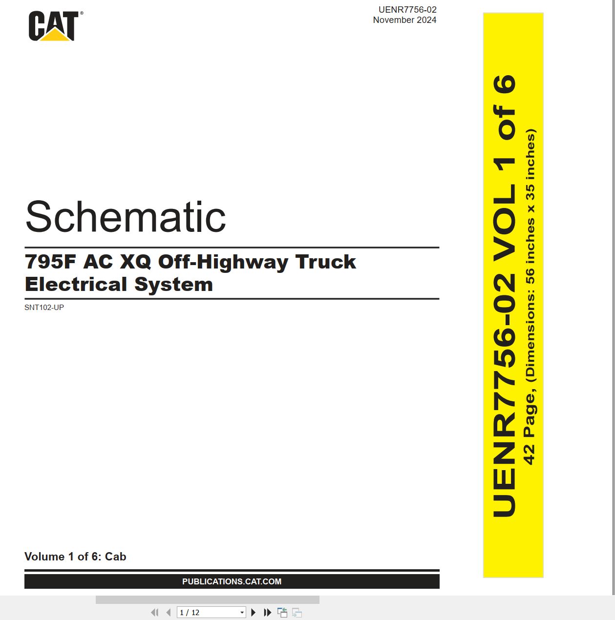 CAT Off Highway Truck 795F AC XQ Electrical Hydraulic Schematic (1)