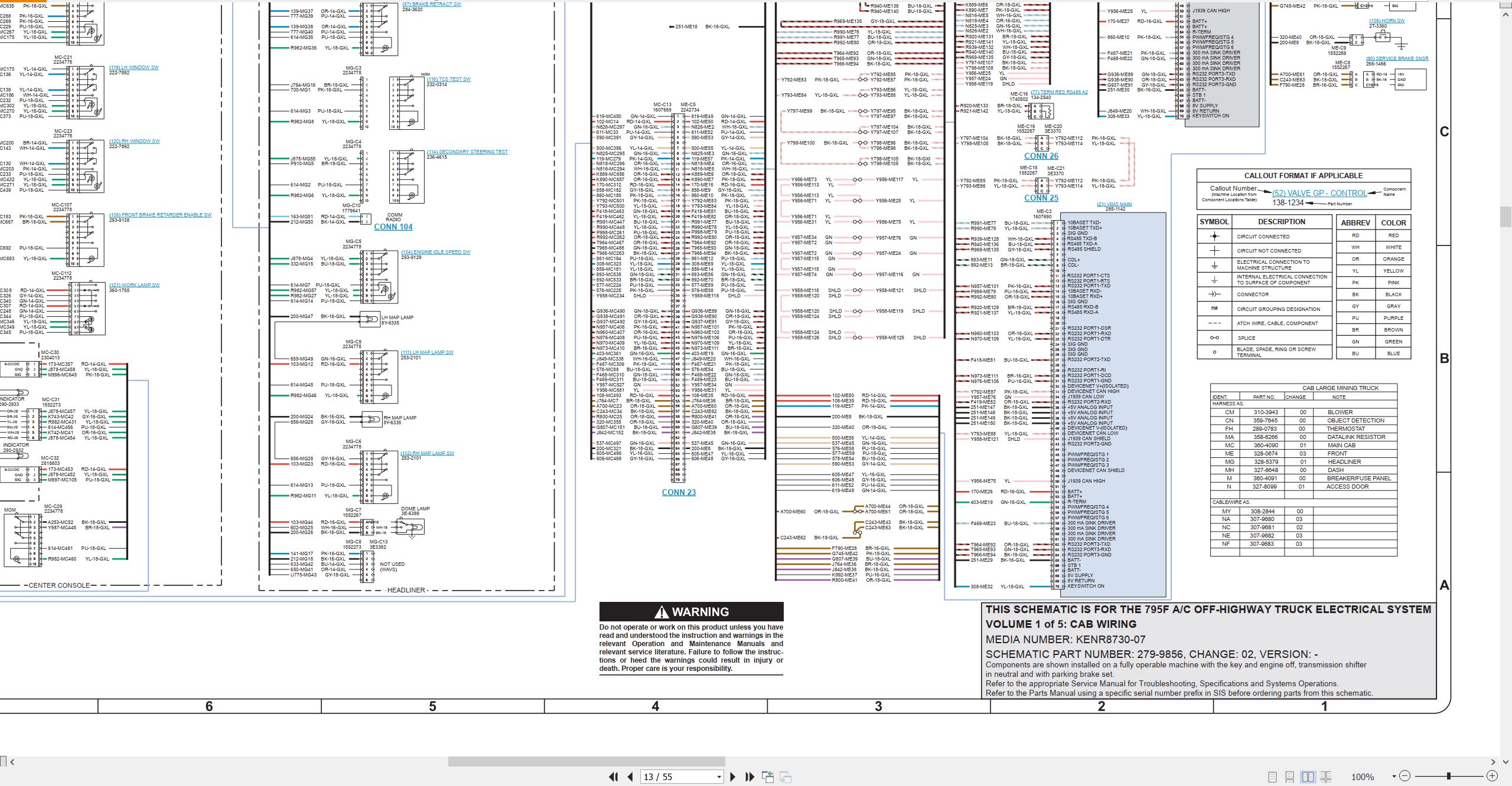 CAT Off Highway Truck 795F Electrical Hydraulic Schematic (2)