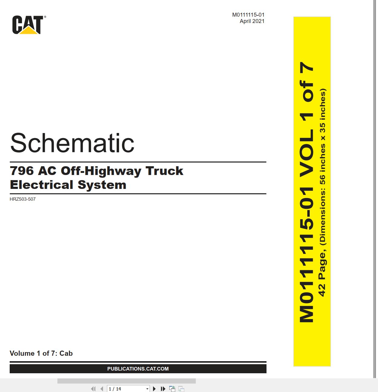 CAT Off Highway Truck 796 AC Electrical Hydraulic Schematic (1)