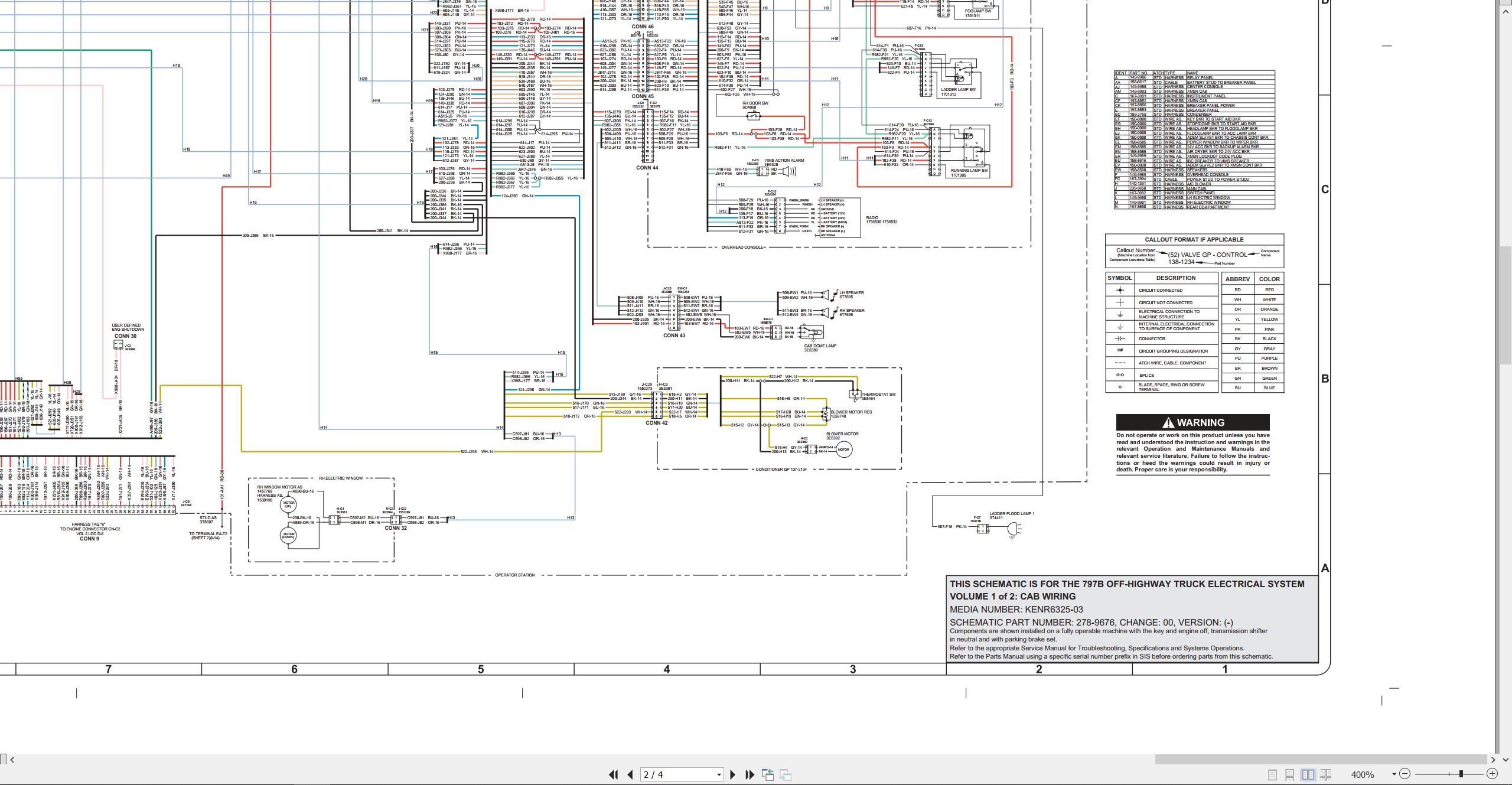 CAT Off Highway Truck 797B Electrical Hydraulic Schematic (2)