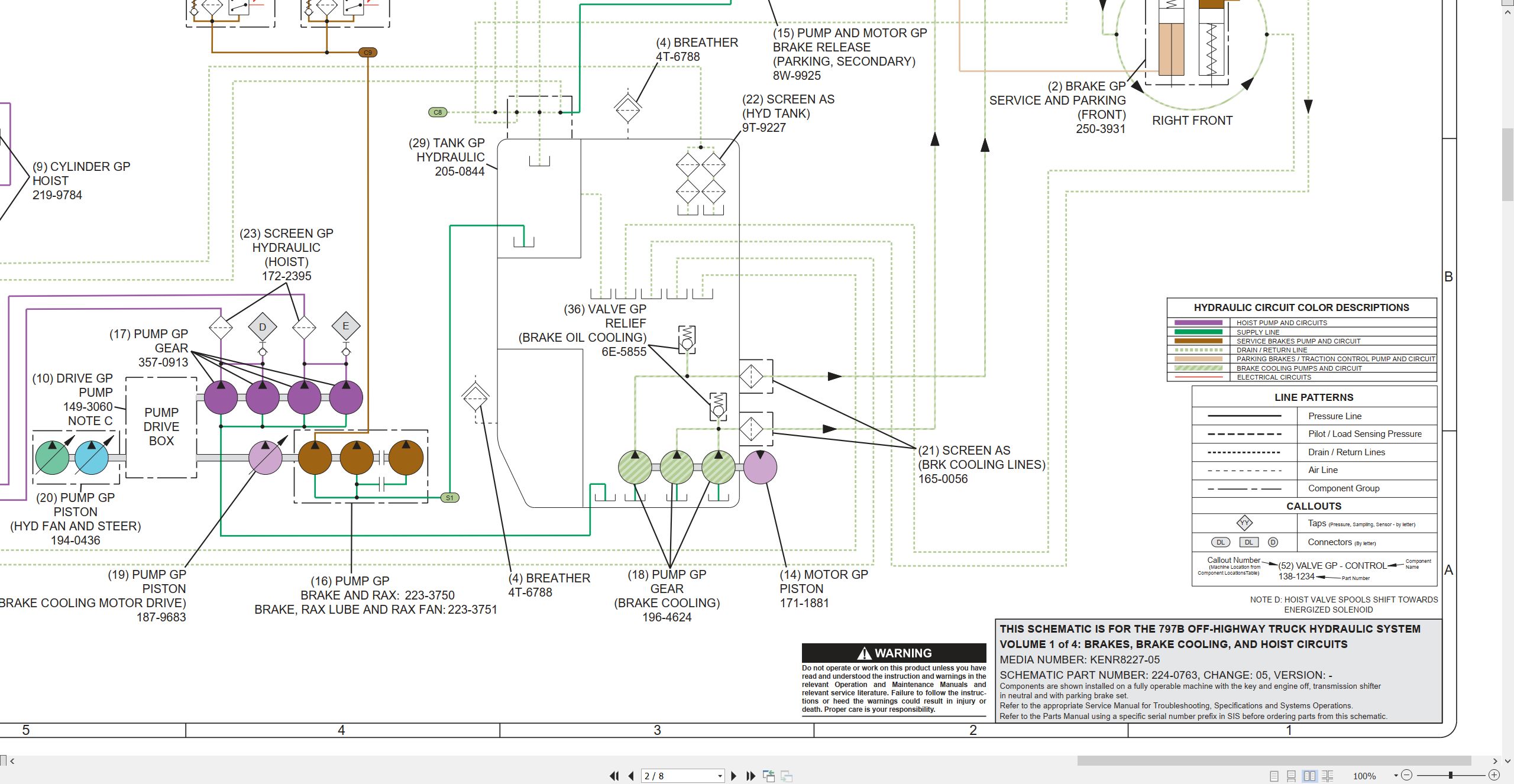 CAT Off Highway Truck 797B Electrical Hydraulic Schematic (3)