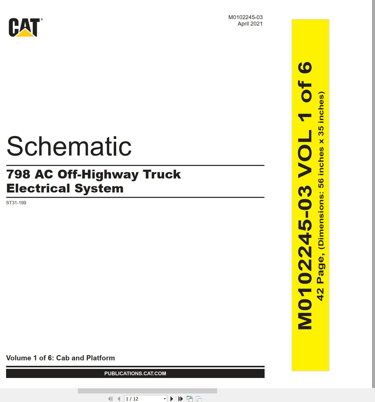 CAT Off Highway Truck 798 Electrical Hydraulic Schematic (1)