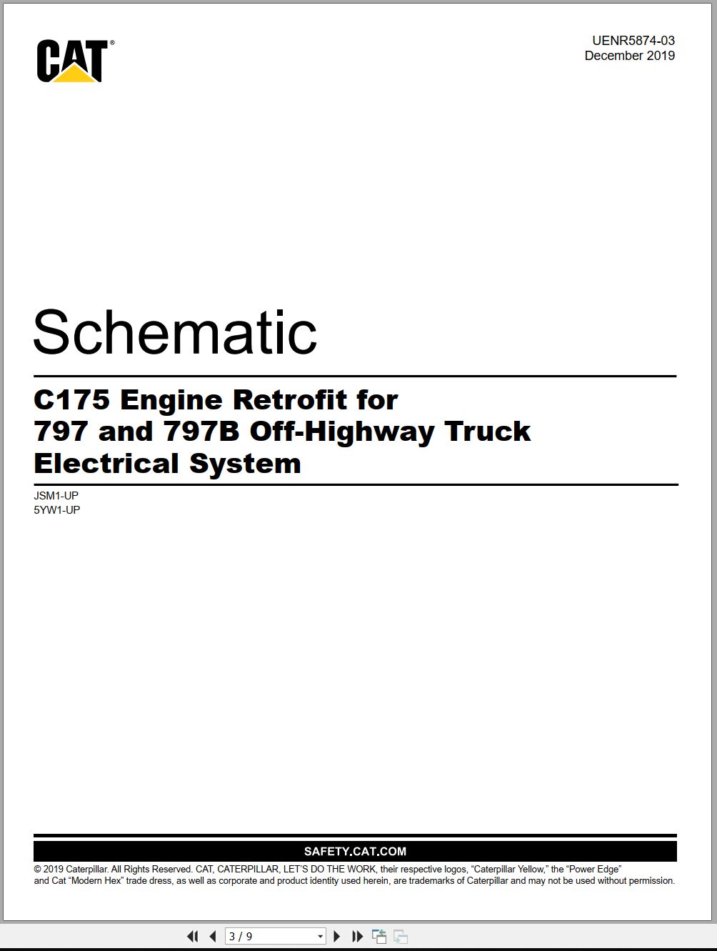 CAT Off Highway Truck C175 For 797 797B Electrical Schematic UENR5874 03 2019 (1)