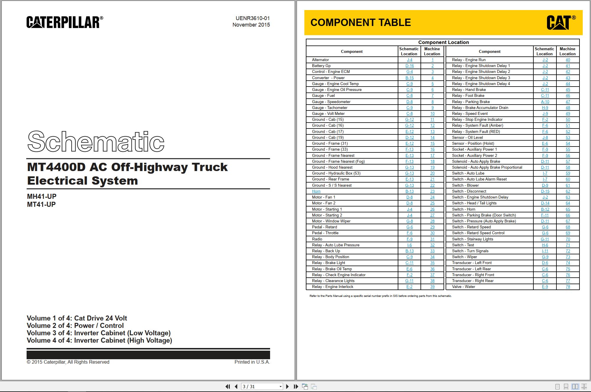 CAT Off Highway Truck MT4400D AC Electrical Hydraulic Schematic (1)