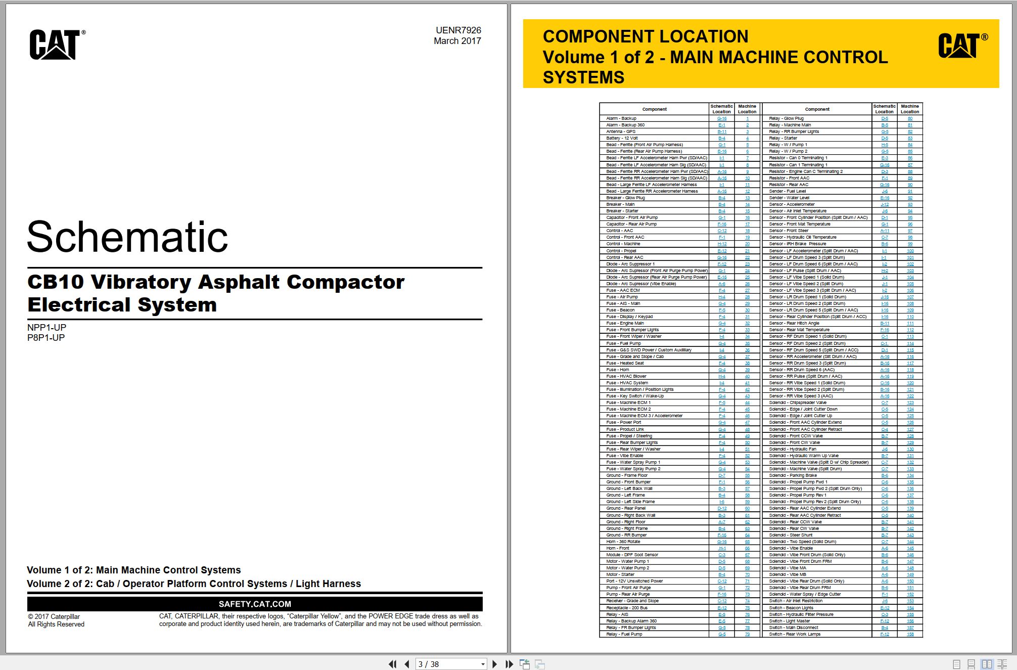 CAT Paving Compactor CCS7 Electrical Hydraulic Schematic (1)