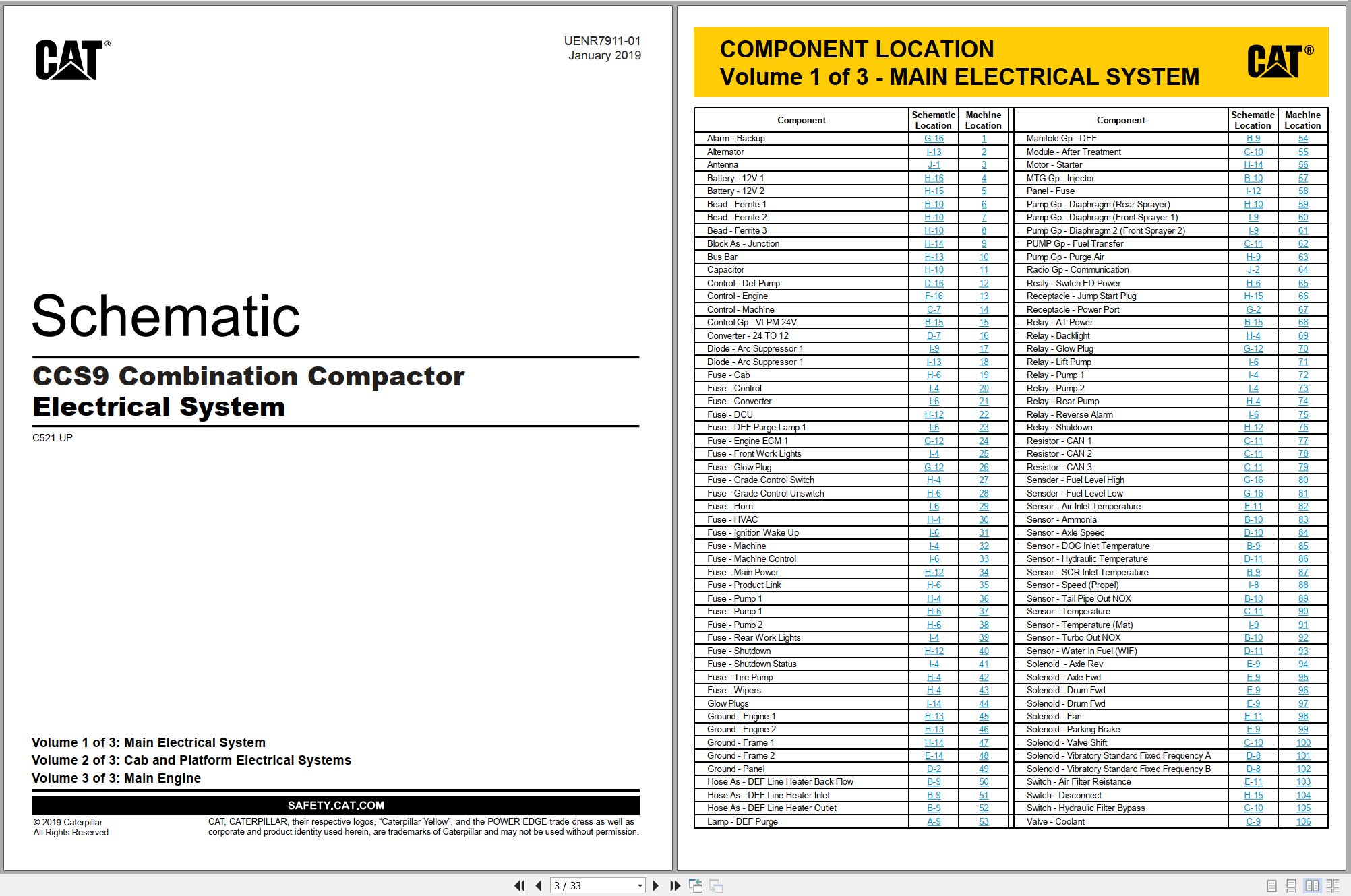 CAT Paving Compactor CCS9 Electrical Hydraulic Schematic (1)