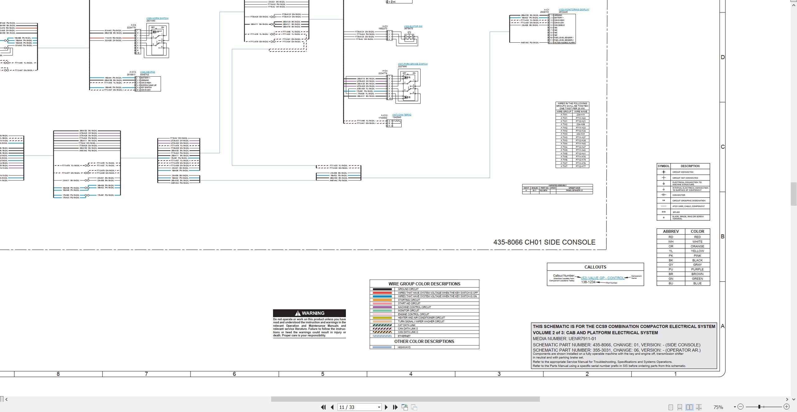 CAT Paving Compactor CCS9 Electrical Hydraulic Schematic (2)