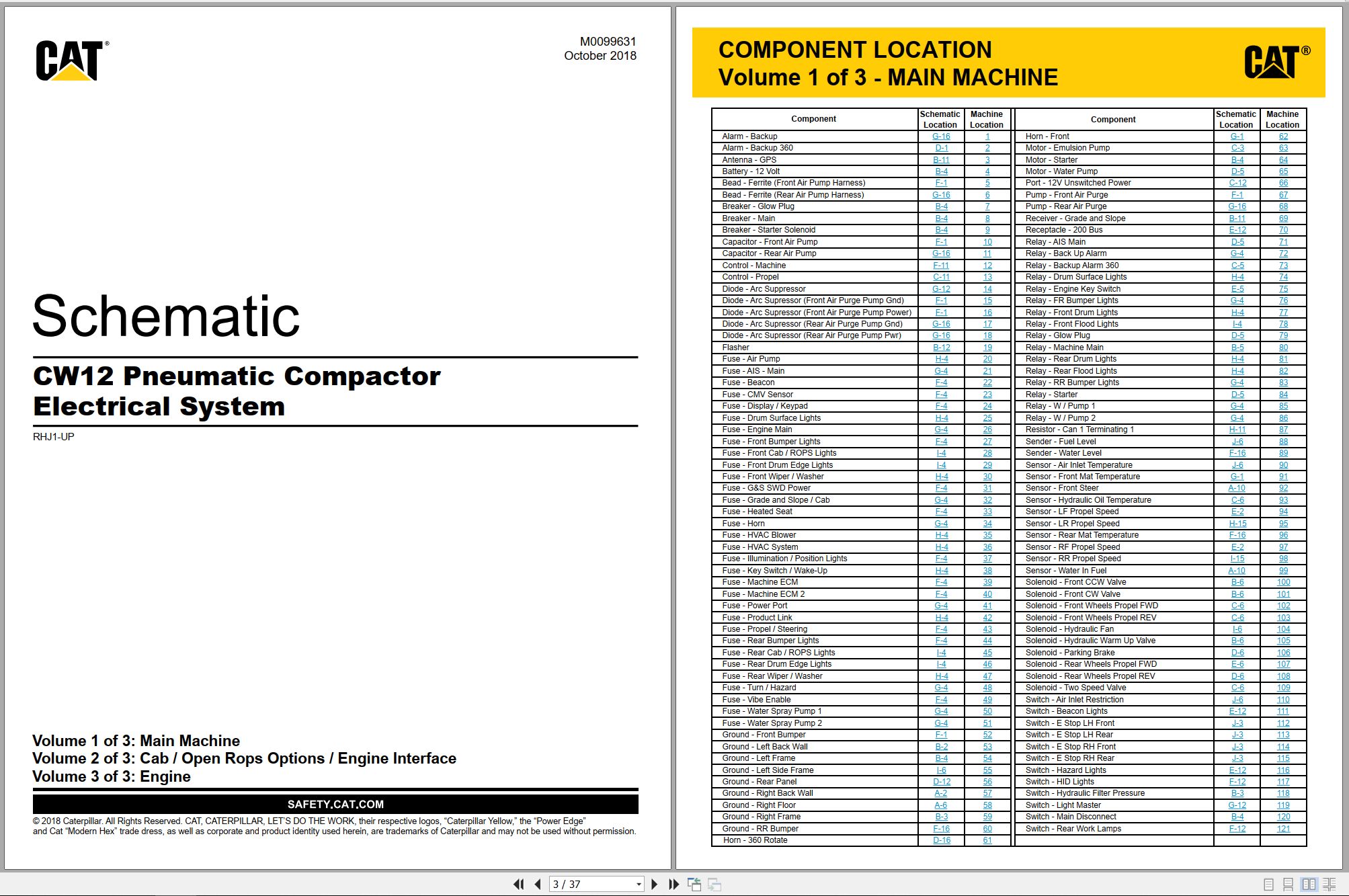CAT Paving Compactor CW12 Electrical Hydraulic Schematic (1)