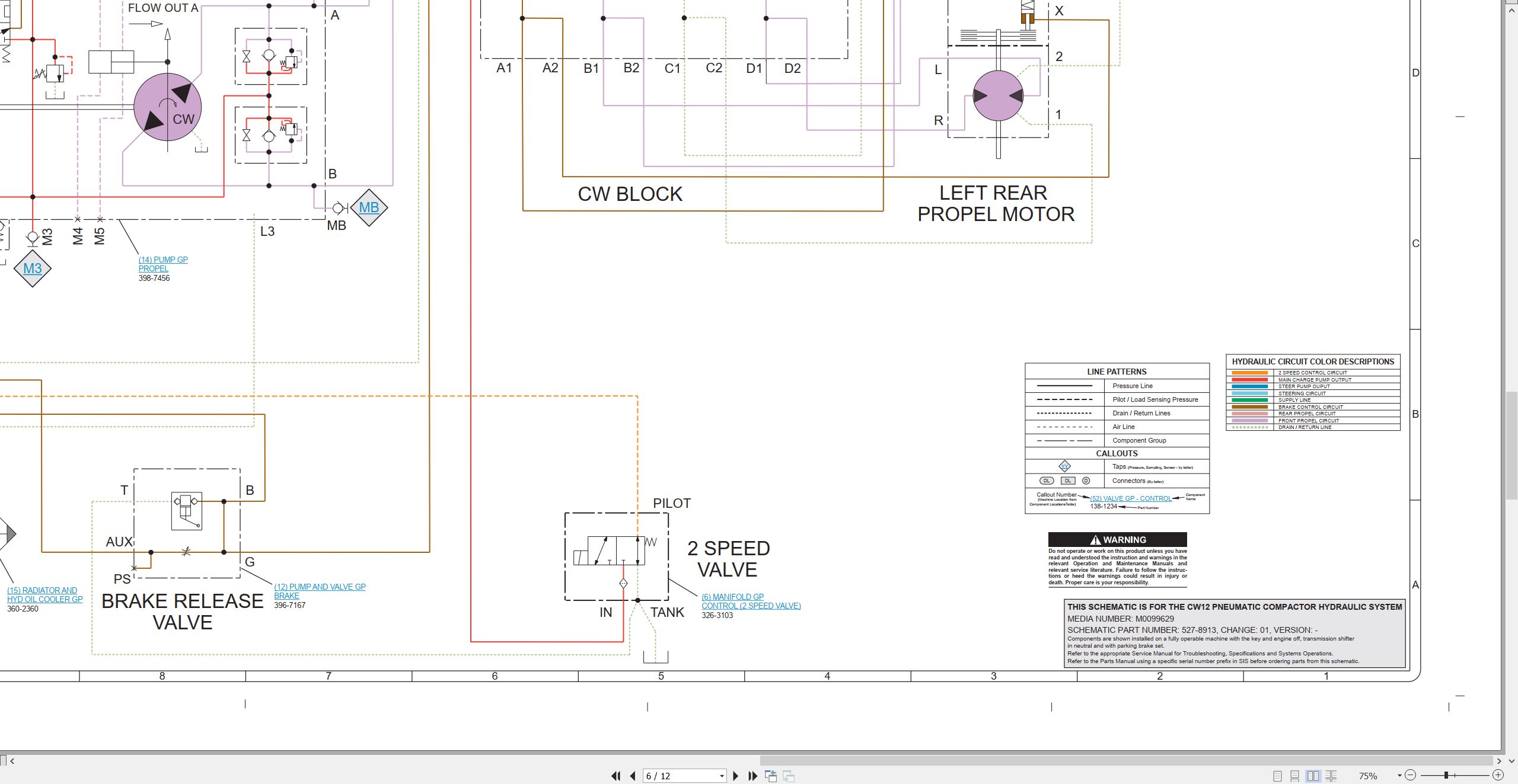 CAT Paving Compactor CW12 Electrical Hydraulic Schematic (3)