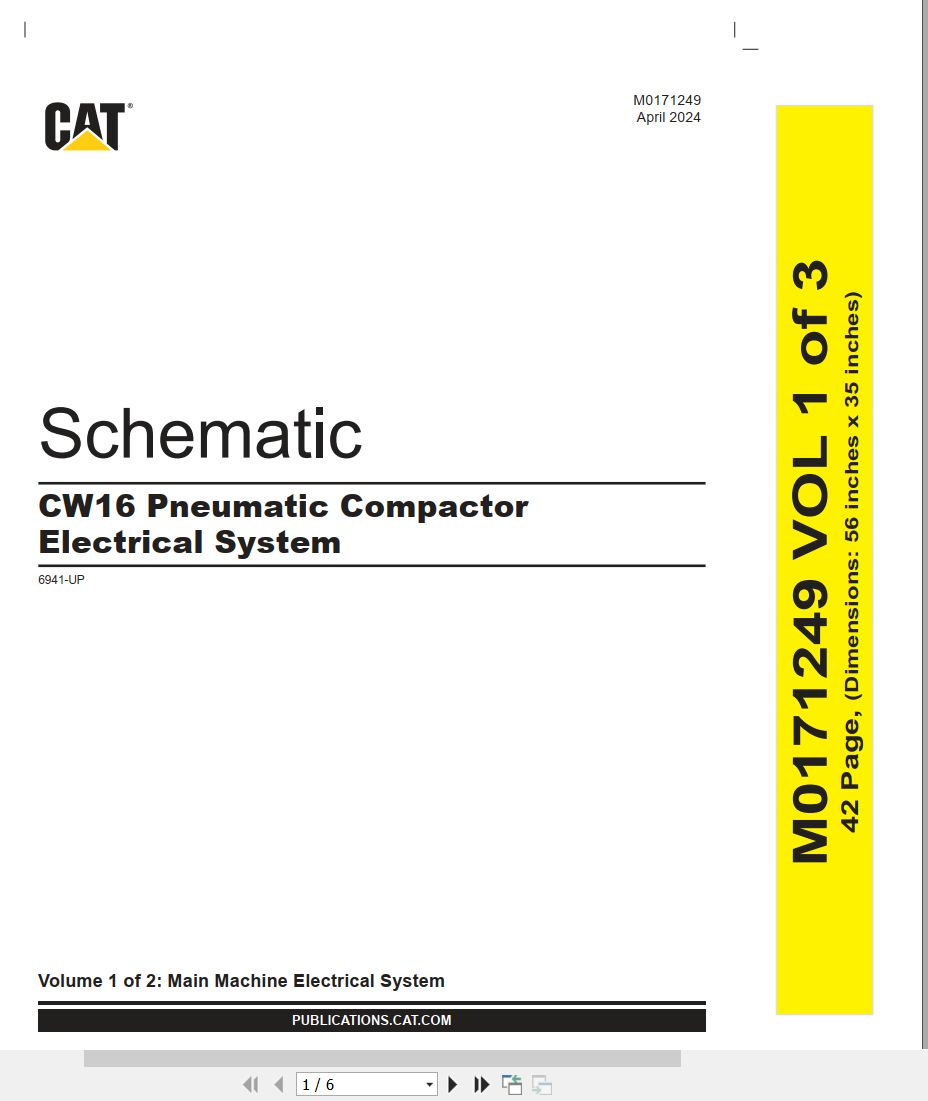 CAT Paving Compactor CW16 Electrical Hydraulic Schematic (1)