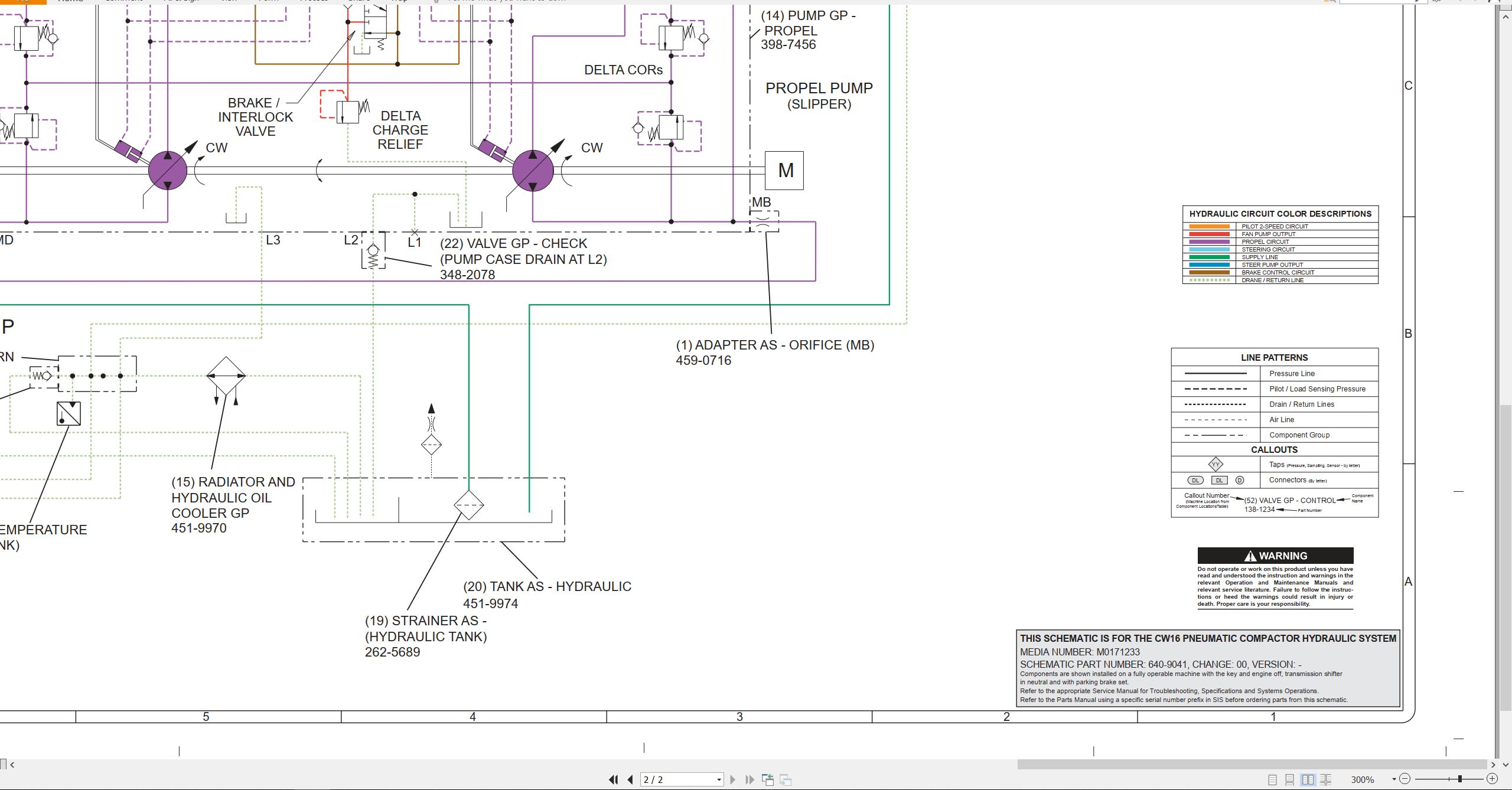 CAT Paving Compactor CW16 Electrical Hydraulic Schematic (3)