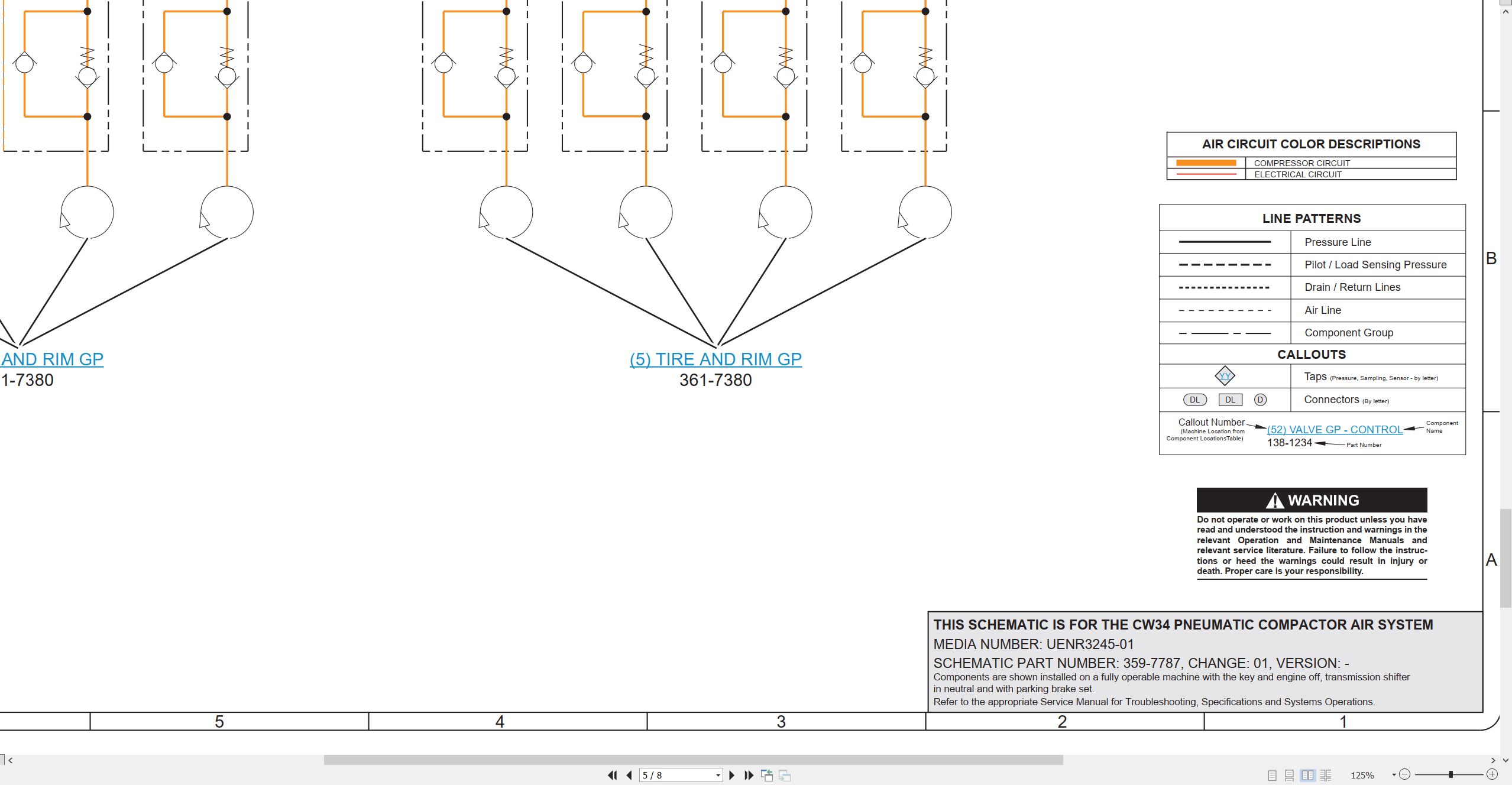 CAT Paving Compactor CW34 Electrical Hydraulic Schematic (3)