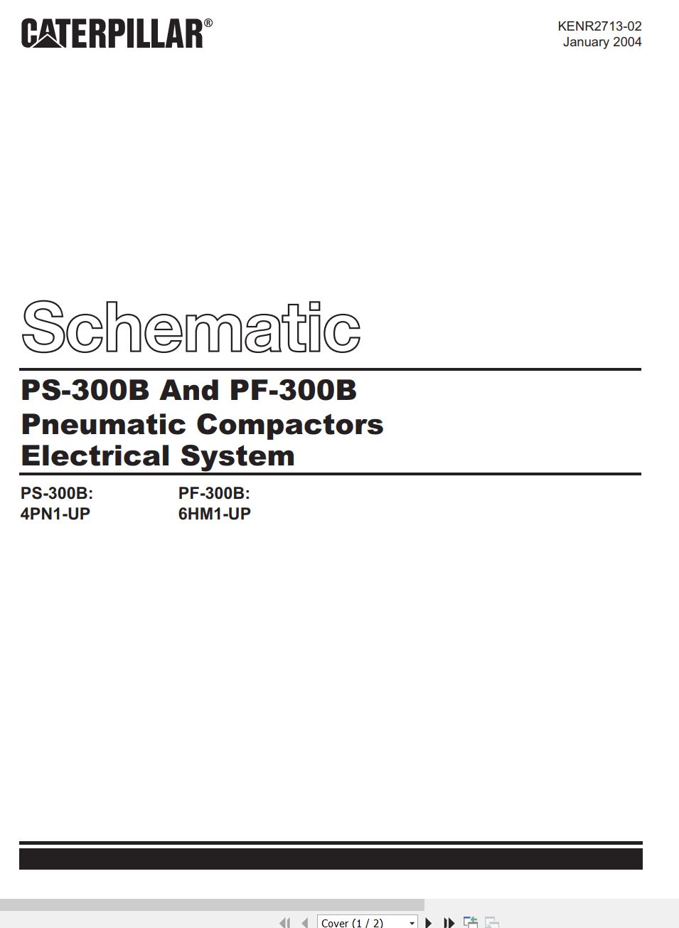 CAT Paving Compactor PF 300B Electrical Hydraulic Schematic (1)