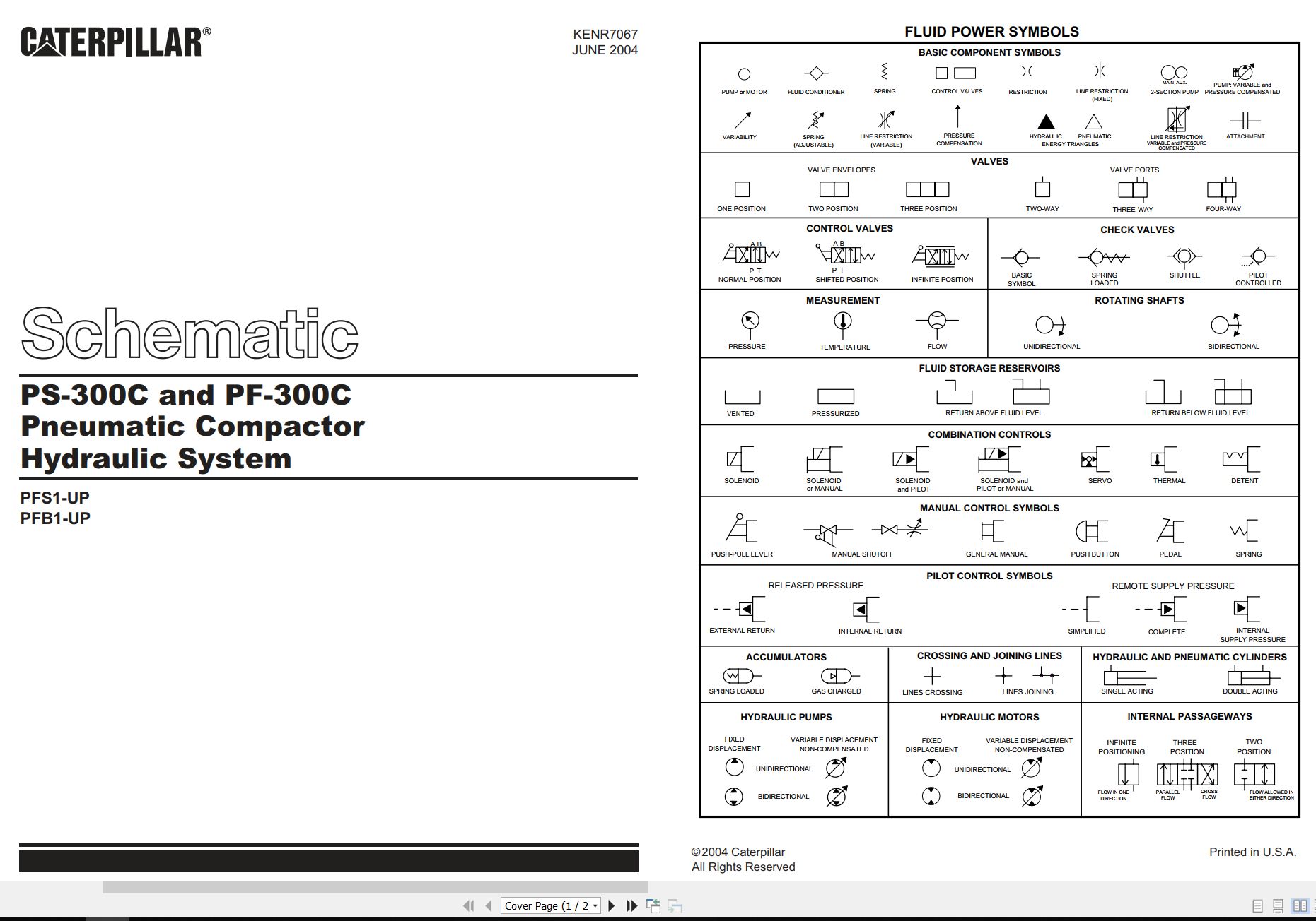 CAT Paving Compactor PF 300C Electrical Hydraulic Schematic (3)