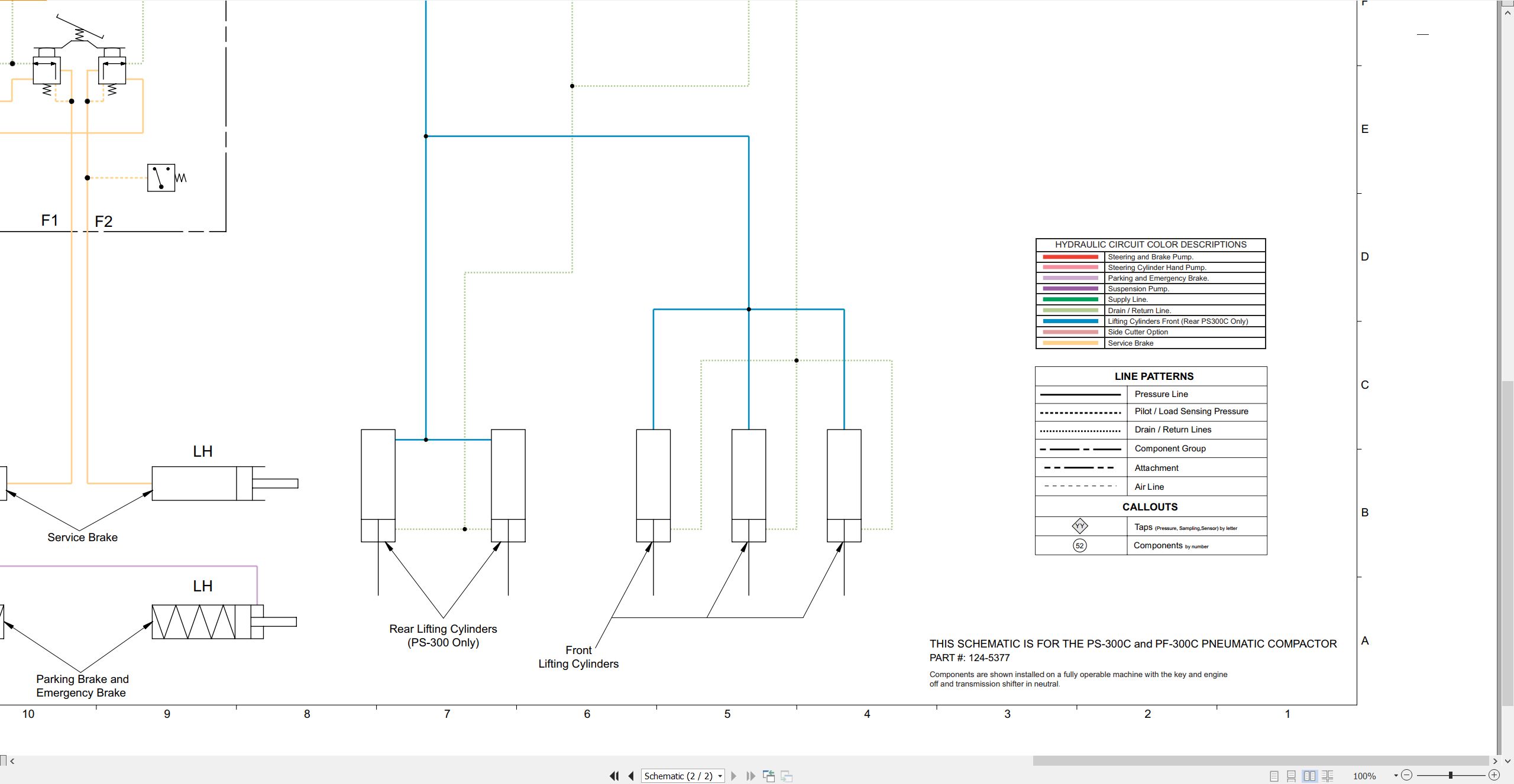 CAT Paving Compactor PF 300C Electrical Hydraulic Schematic (4)