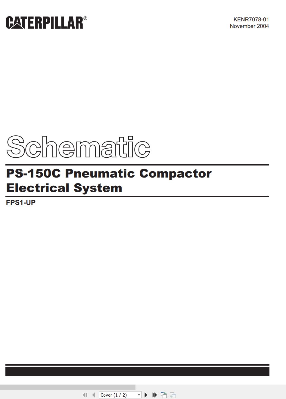 CAT Paving Compactor PS 150C Electrical Hydraulic Schematic (1)
