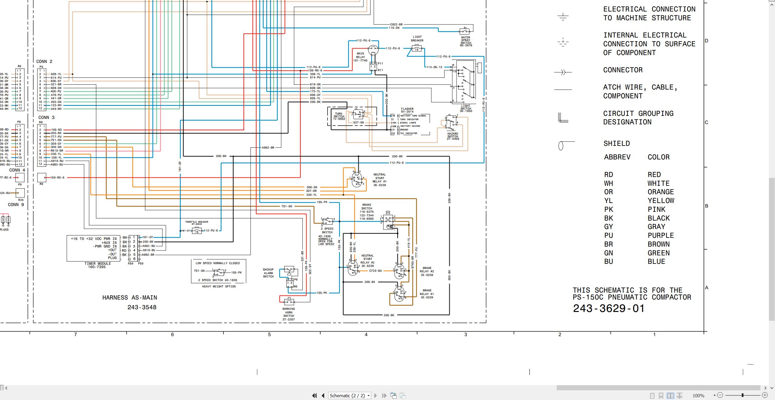 CAT Paving Compactor PS 150C Electrical Hydraulic Schematic (2)