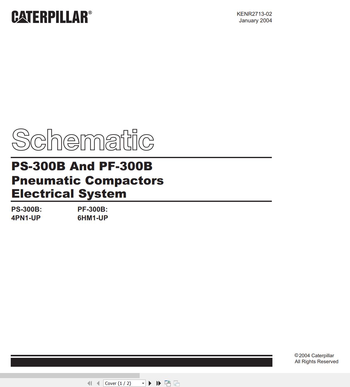 CAT Paving Compactor PS 300B Electrical Hydraulic Schematic (1)
