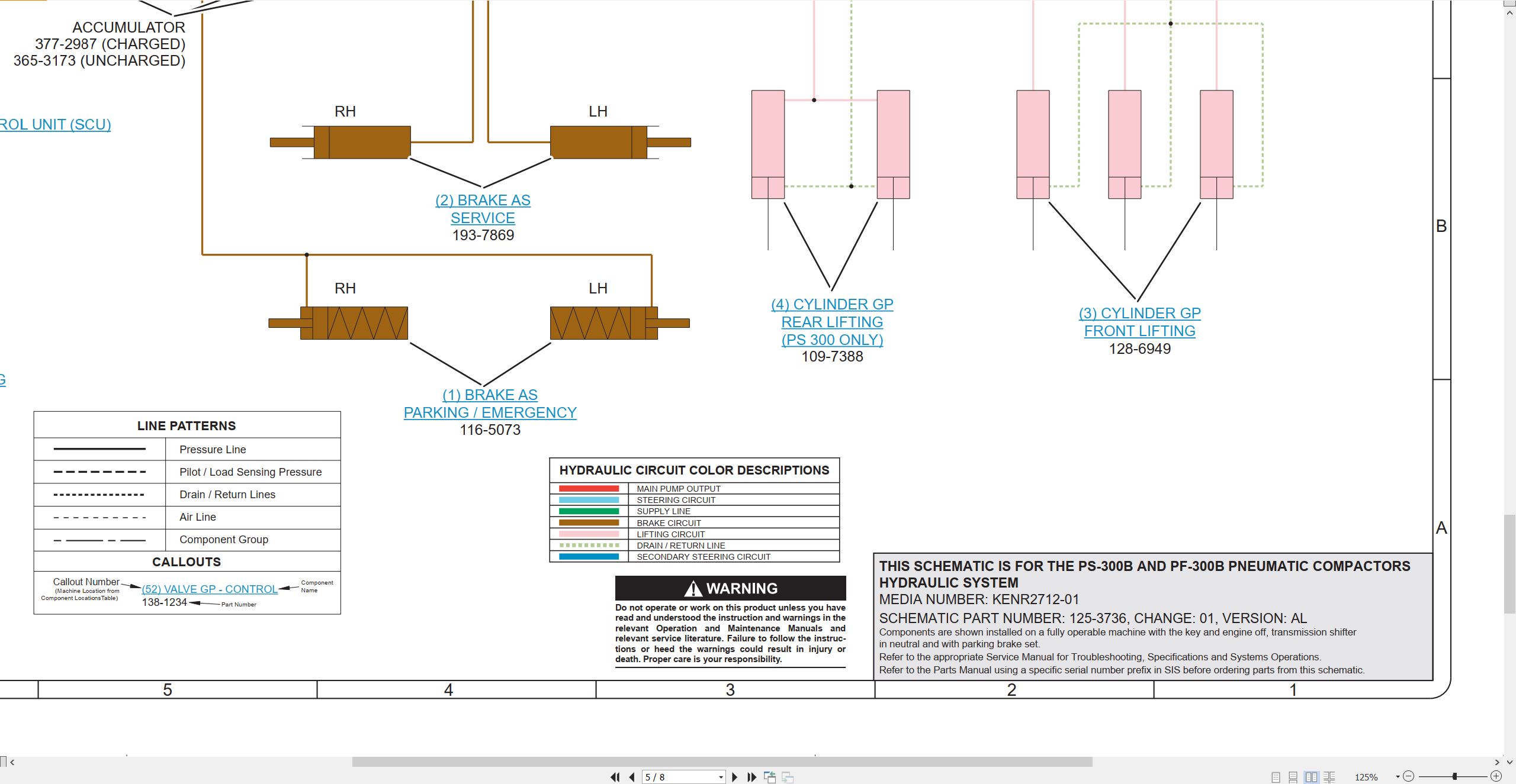 CAT Paving Compactor PS 300B Electrical Hydraulic Schematic (3)