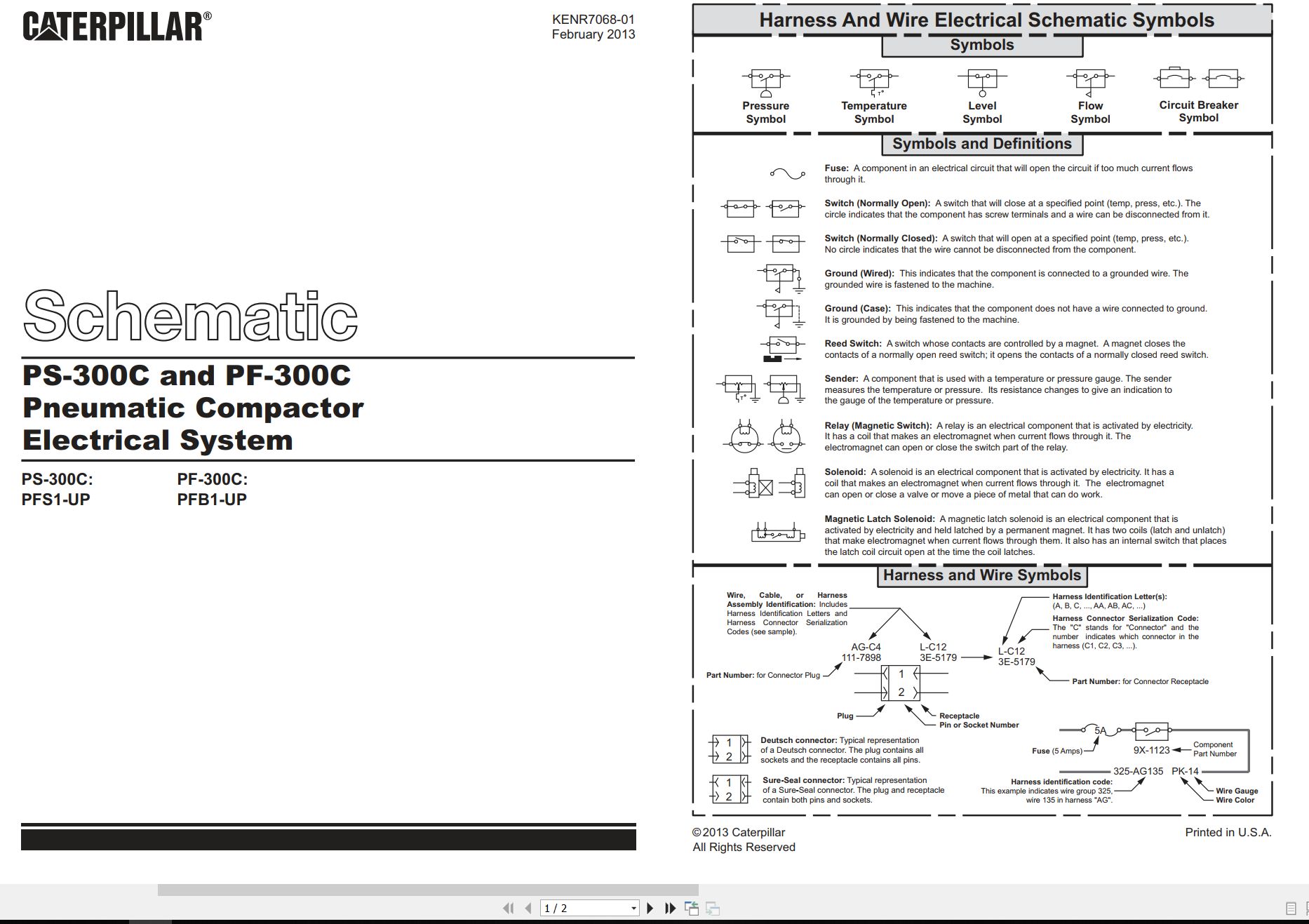 CAT Paving Compactor PS 300C Electrical Hydraulic Schematic (1)