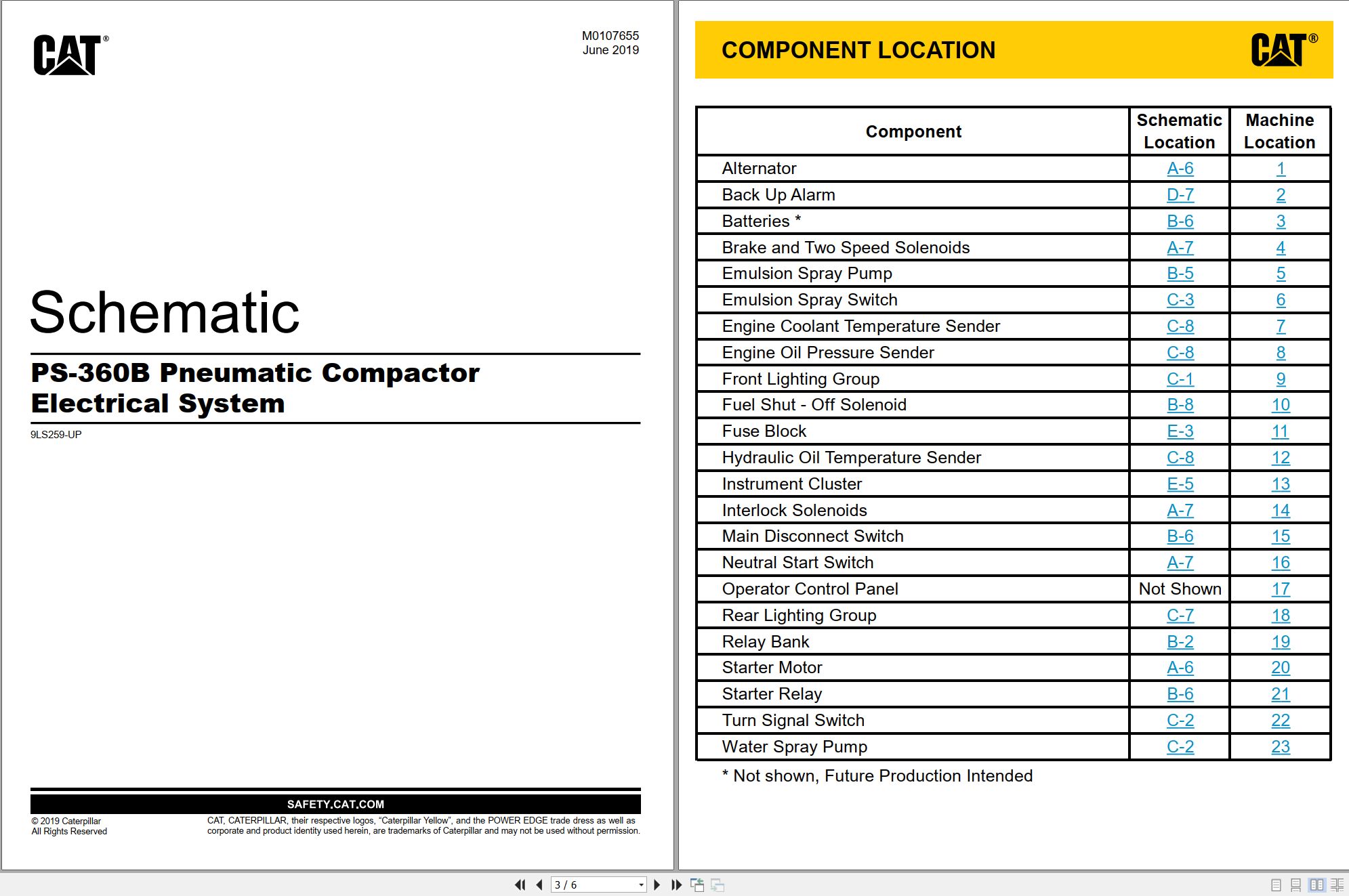 CAT Paving Compactor PS 360B Electrical Hydraulic Schematic (1)