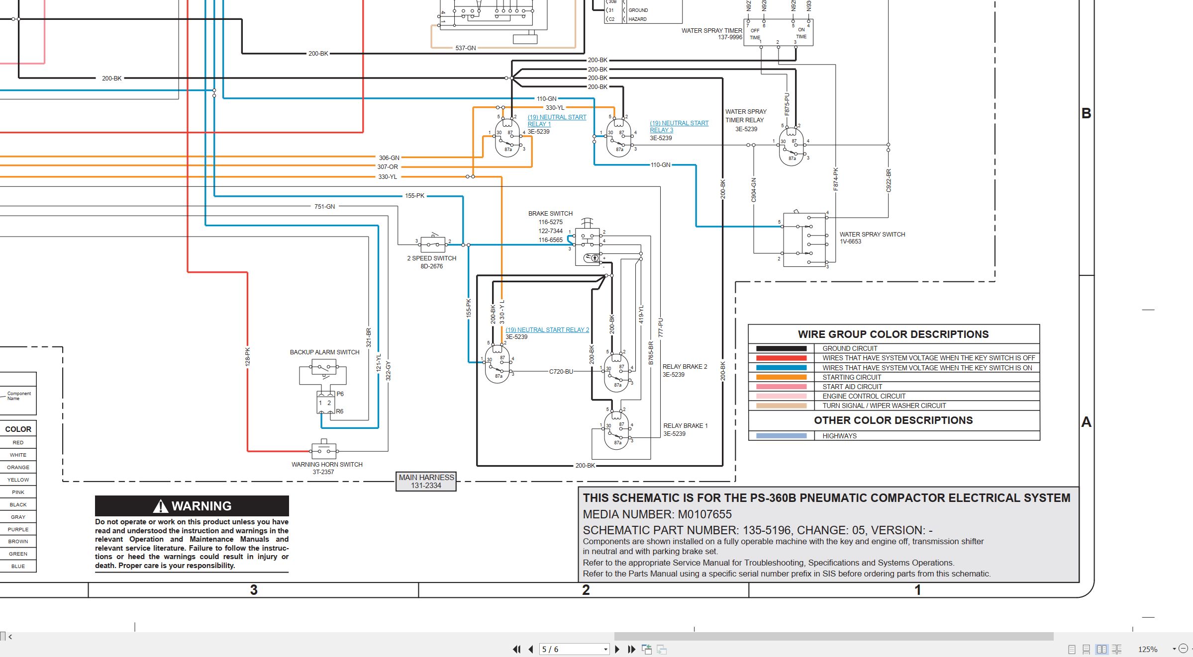 CAT Paving Compactor PS 360B Electrical Hydraulic Schematic (2)