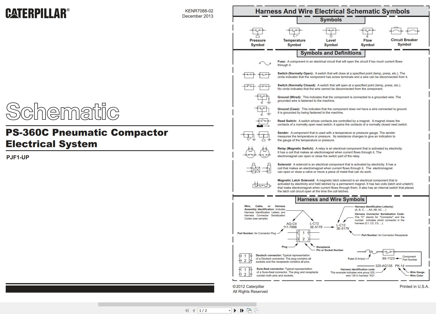 CAT Paving Compactor PS 360C Electrical Hydraulic Schematic (1)