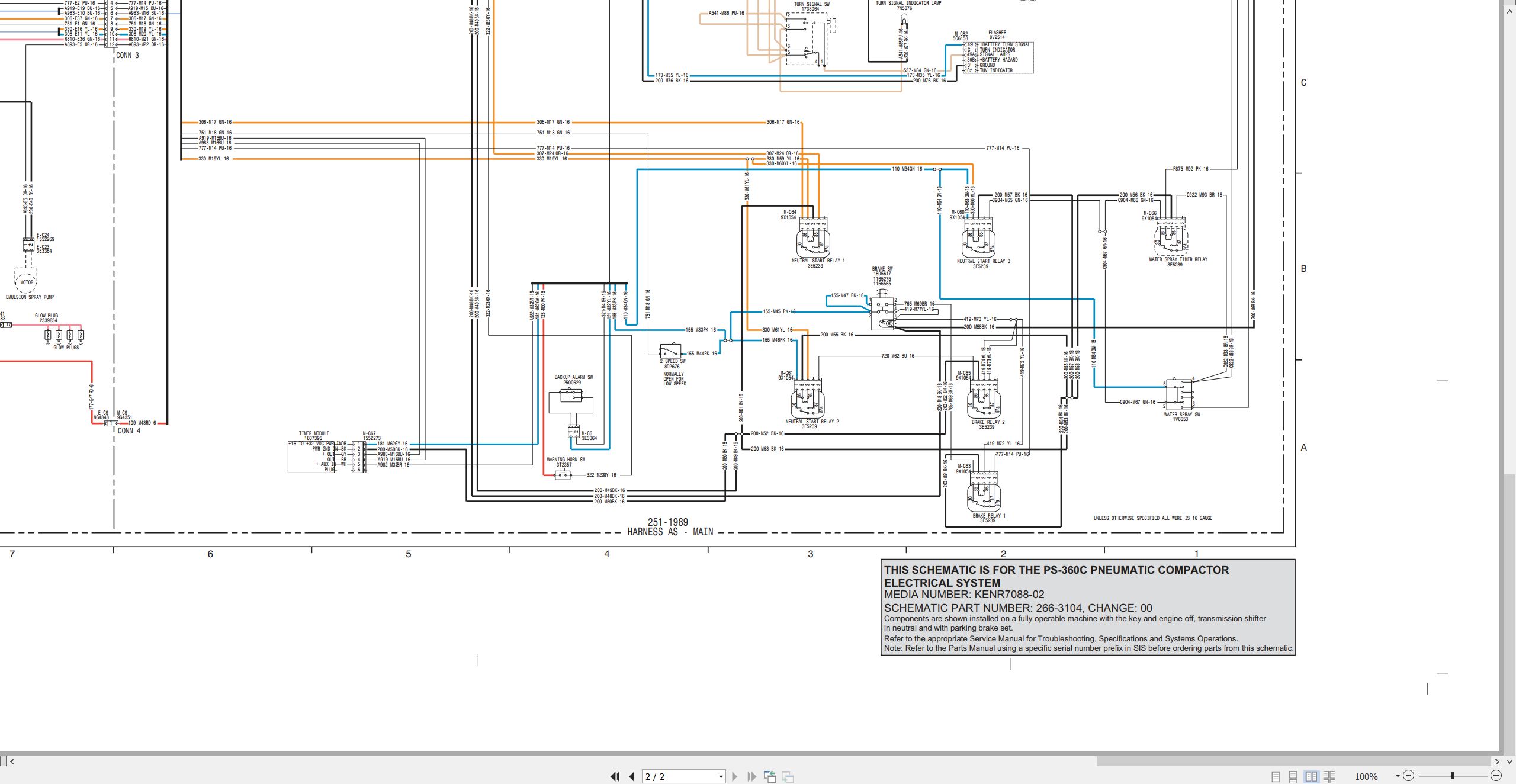 CAT Paving Compactor PS 360C Electrical Hydraulic Schematic (2)