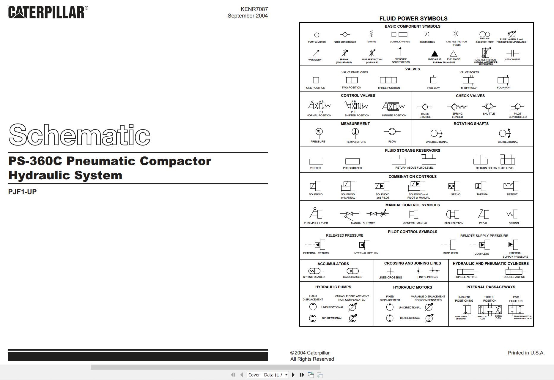 CAT Paving Compactor PS 360C Electrical Hydraulic Schematic (3)
