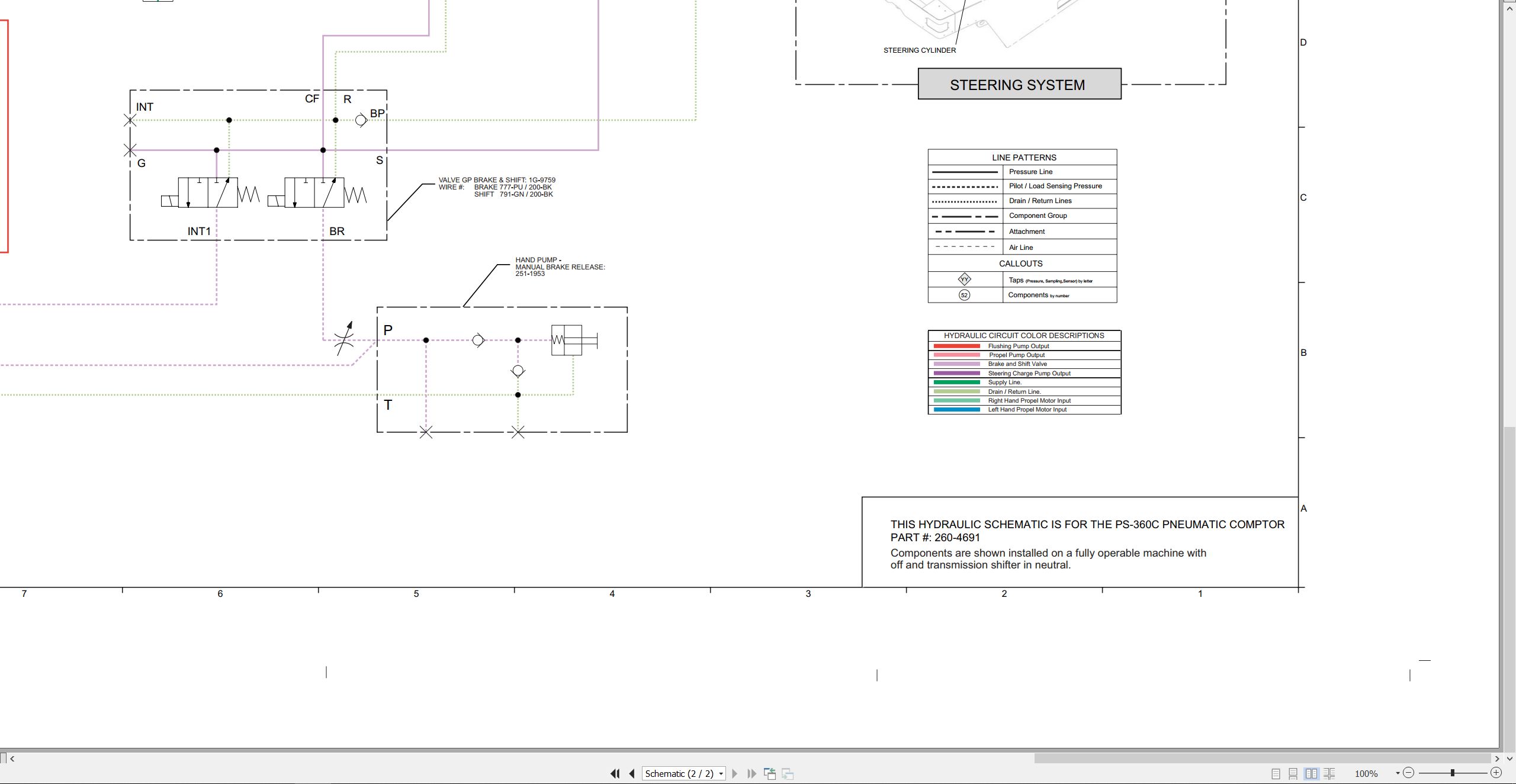 CAT Paving Compactor PS 360C Electrical Hydraulic Schematic (4)