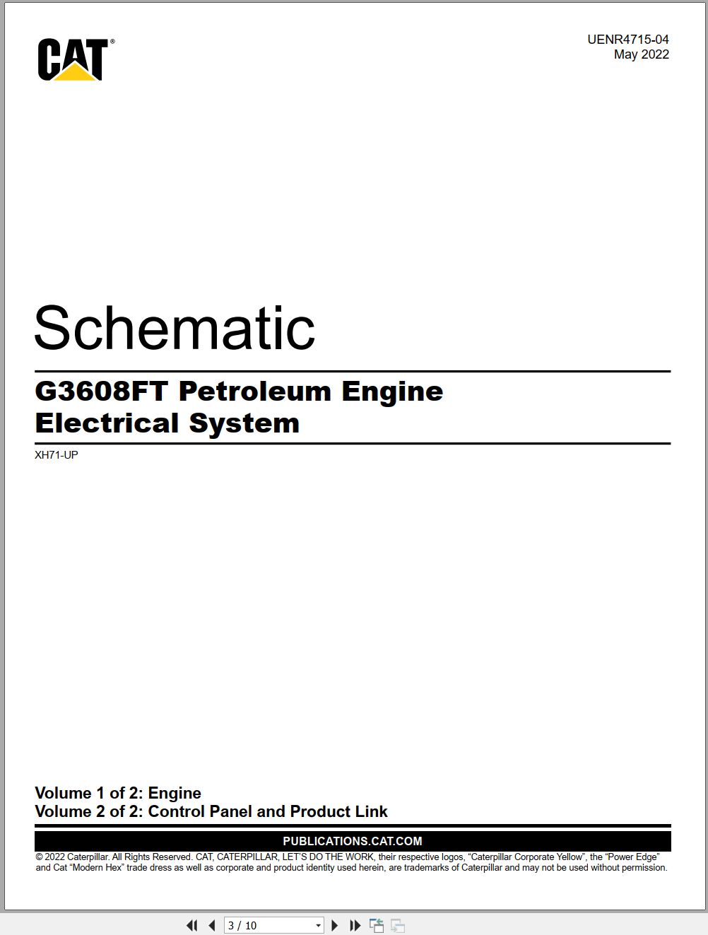 CAT Petroleum Engine G3608FT Electrical Schematic UENR4715 04 2022 (1)