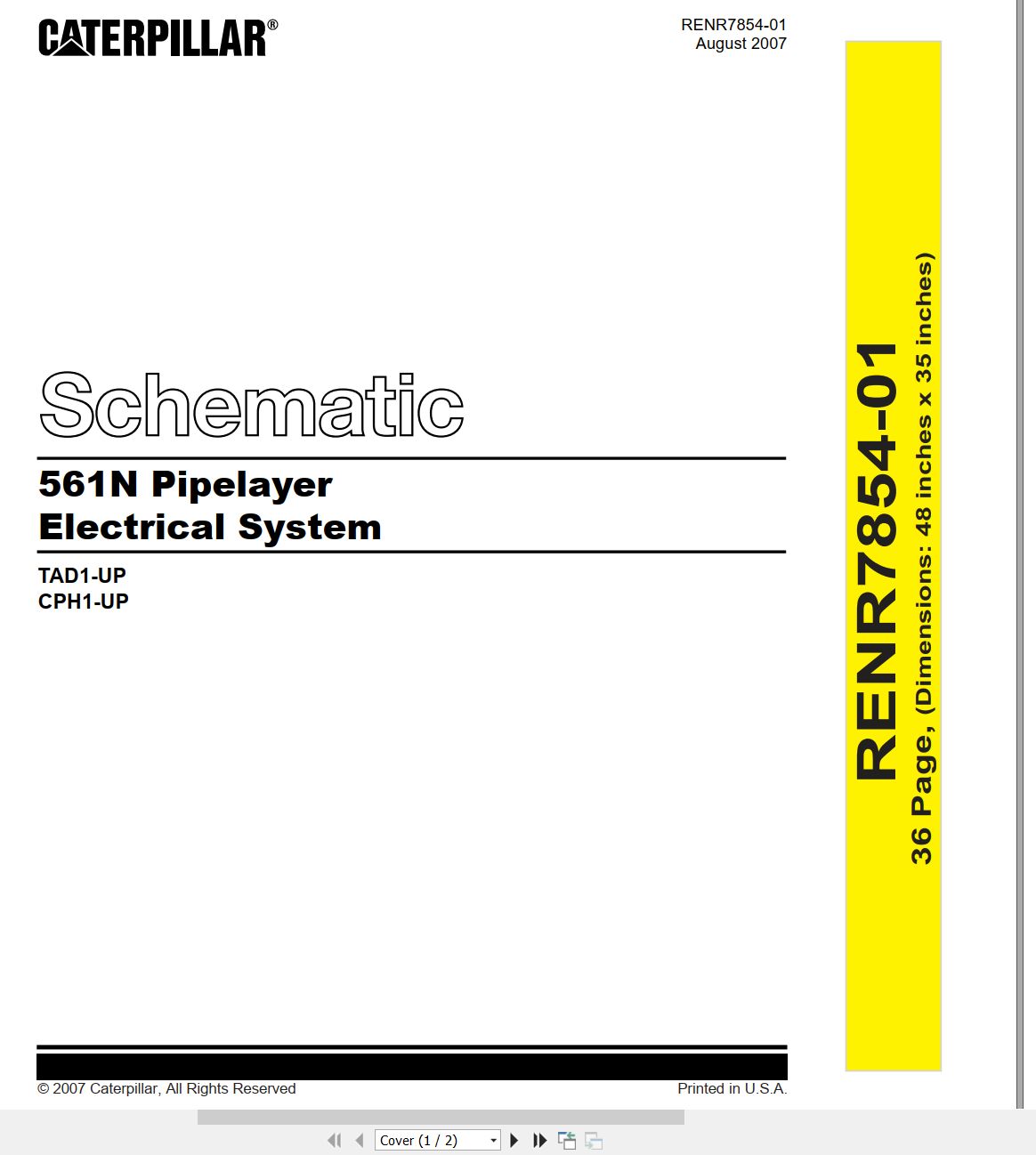 CAT Pipelayer 561N Electrical Hydraulic Schematic (1)