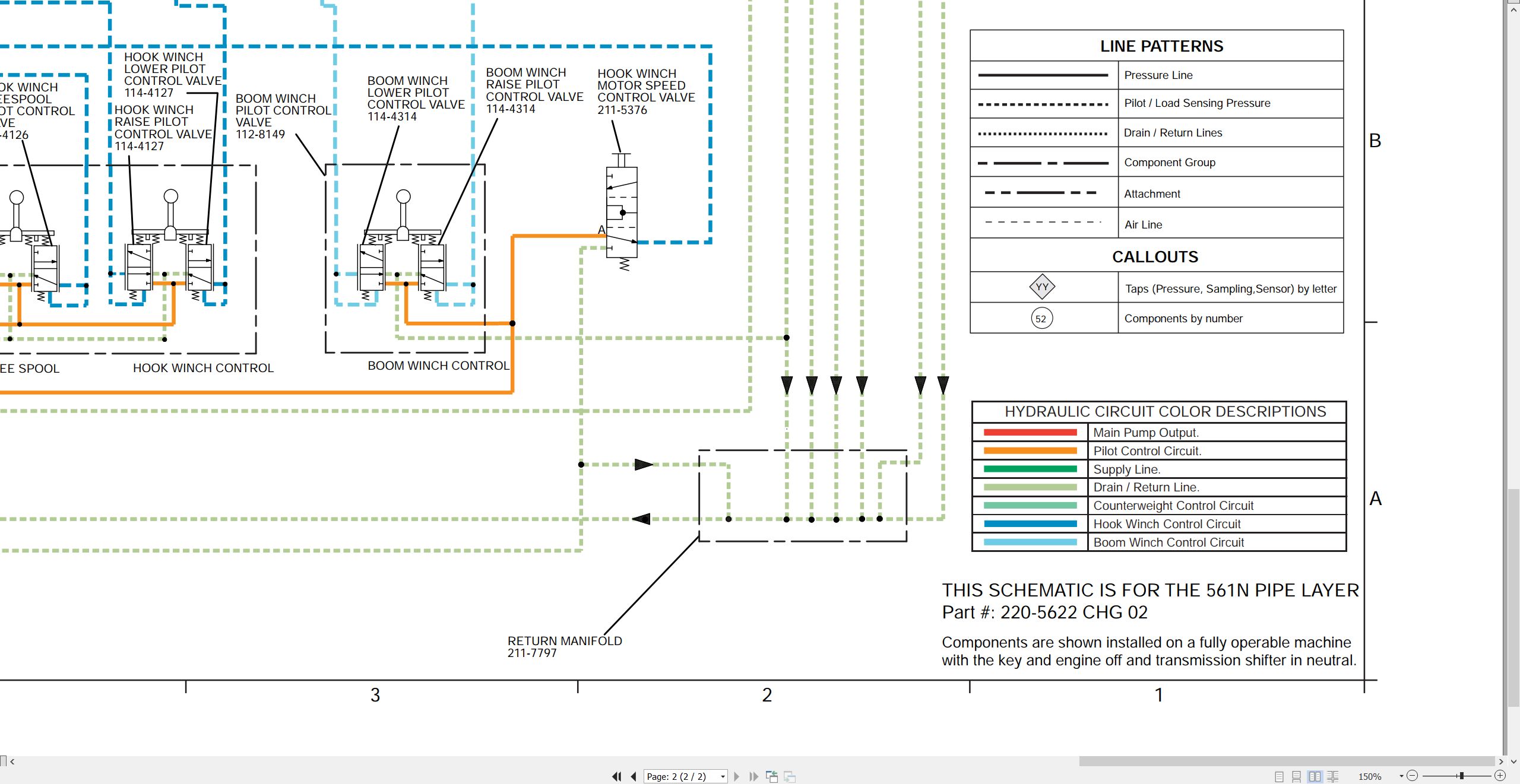 CAT Pipelayer 561N Electrical Hydraulic Schematic (3)