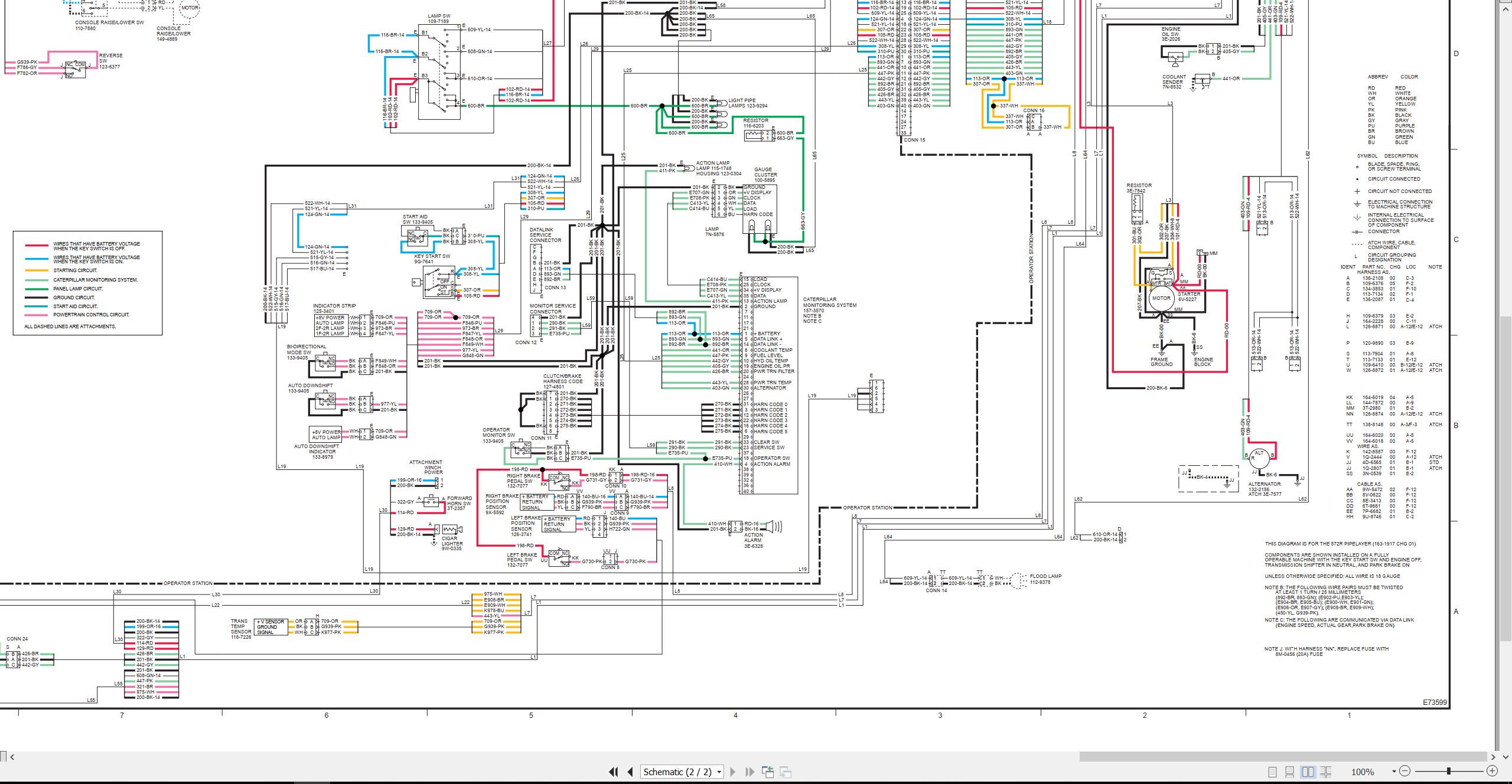 CAT Pipelayer 572R Electrical Schematic SENR1862 00 1998 (2)