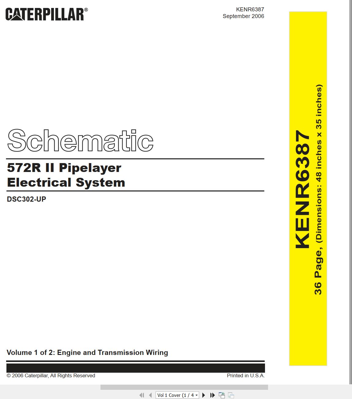 CAT Pipelayer 572R II Electrical Hydraulic Schematic (1)