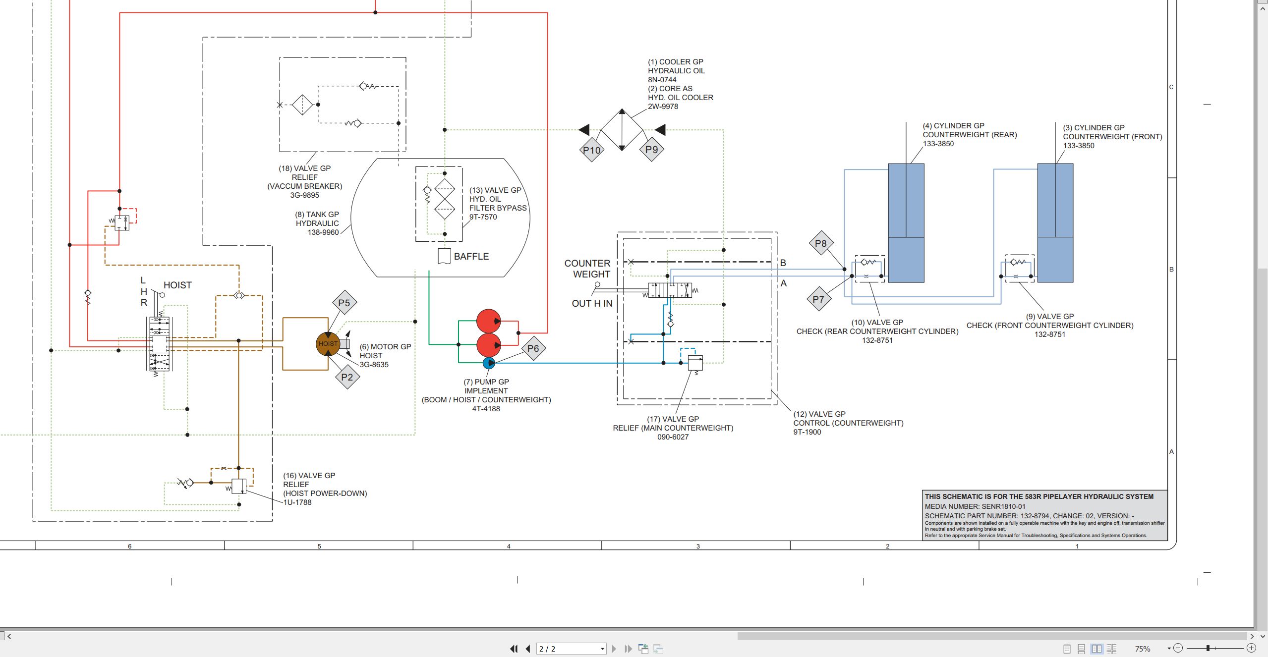 CAT Pipelayer 583R Electrical Hydraulic Schematic (3)