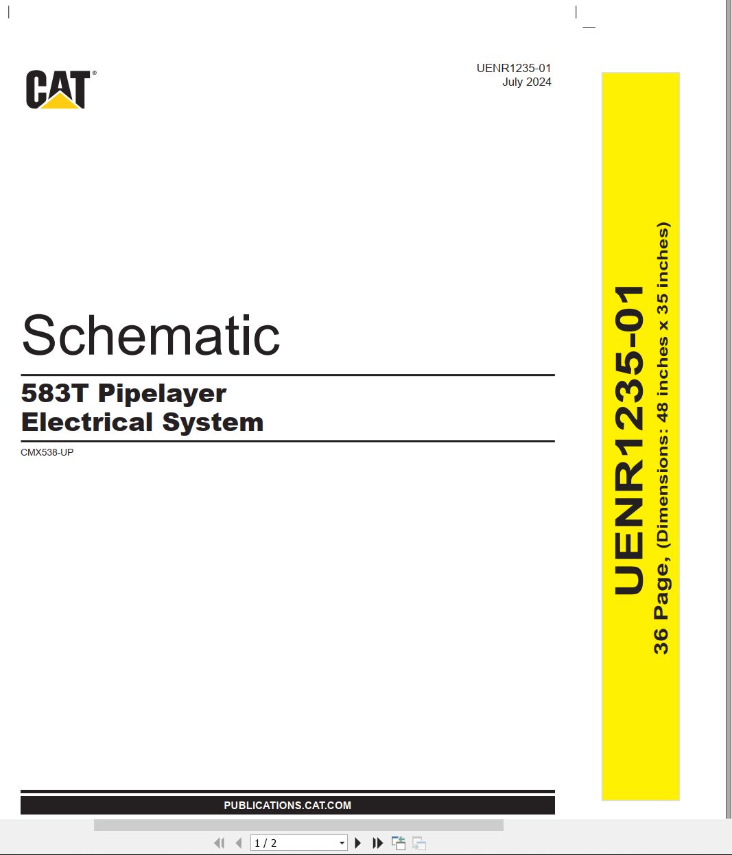 CAT Pipelayer 583T Electrical Hydraulic Schematic (1)