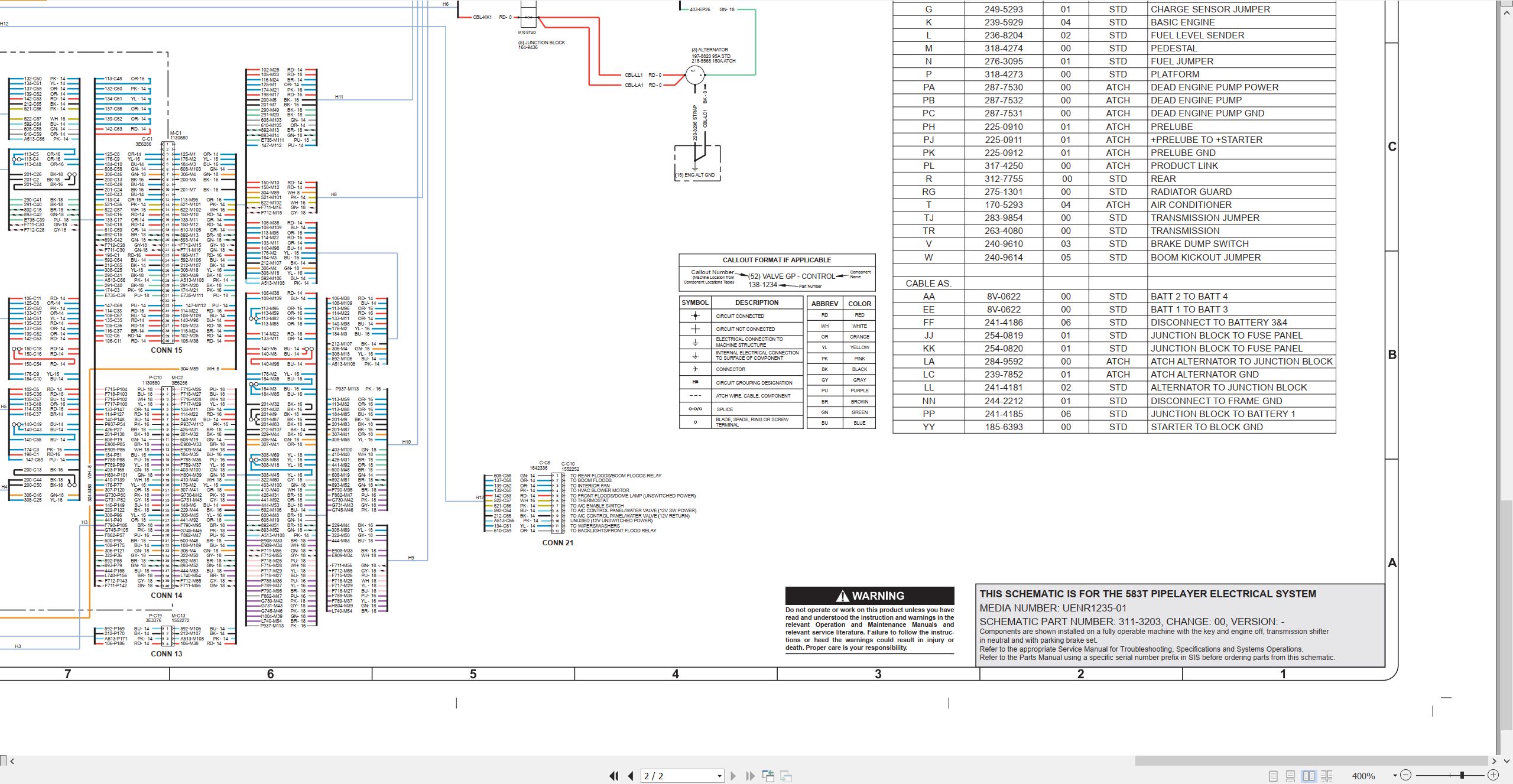 CAT Pipelayer 583T Electrical Hydraulic Schematic (2)