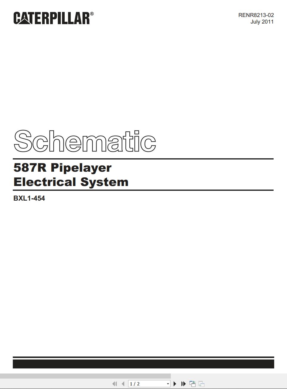CAT Pipelayer 587R Electrical Hydraulic Schematic (1)