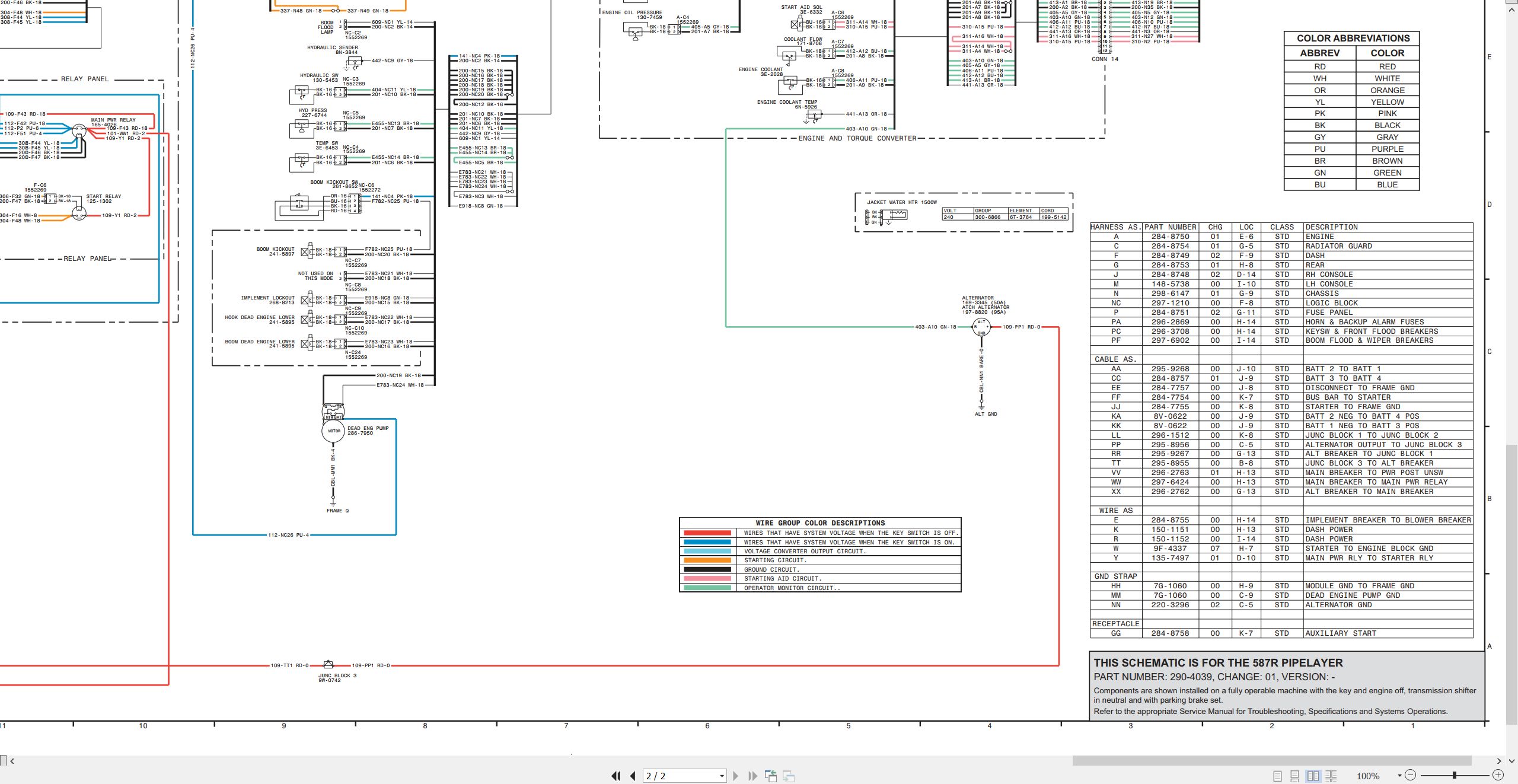 CAT Pipelayer 587R Electrical Hydraulic Schematic (2)