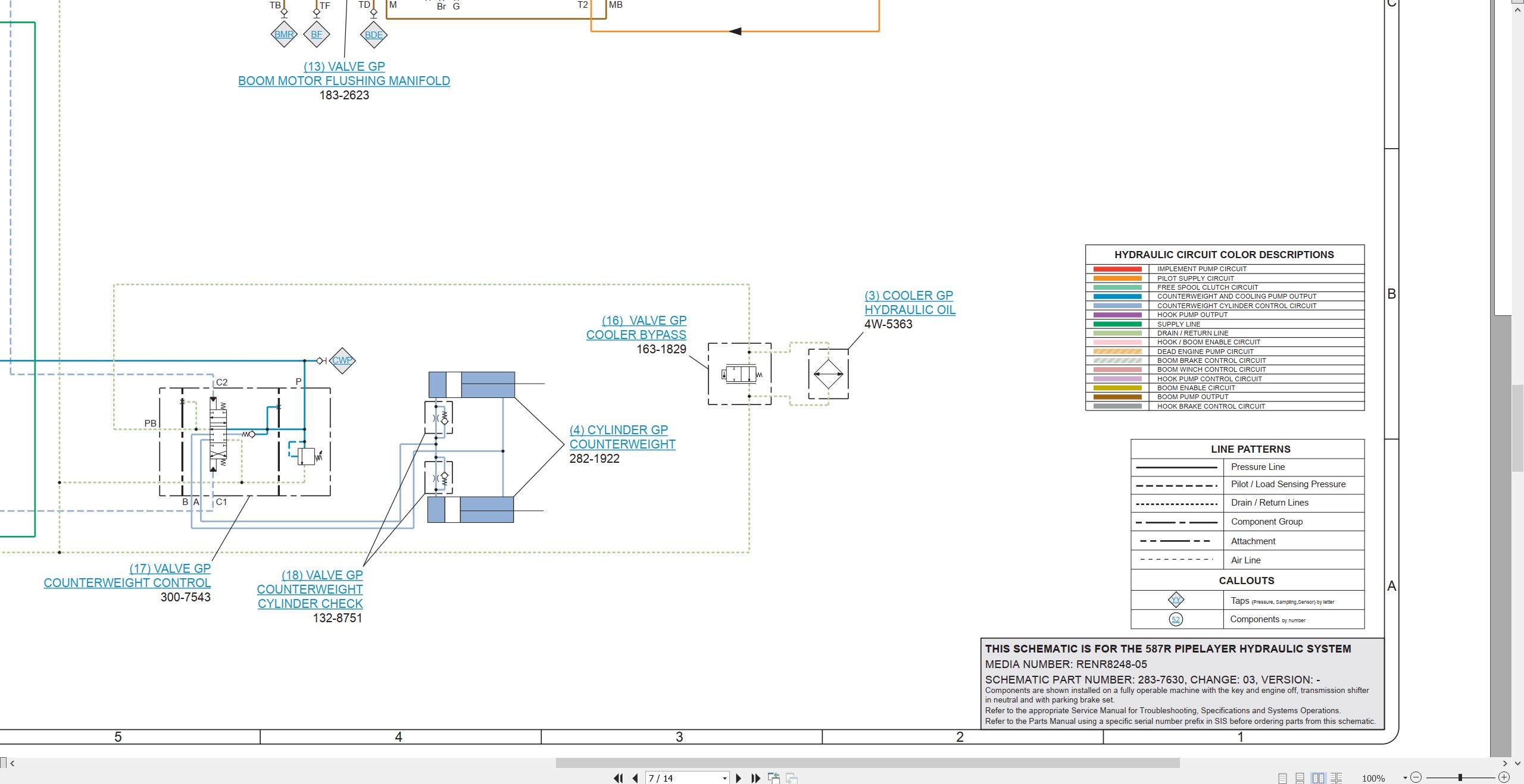CAT Pipelayer 587R Electrical Hydraulic Schematic (3)