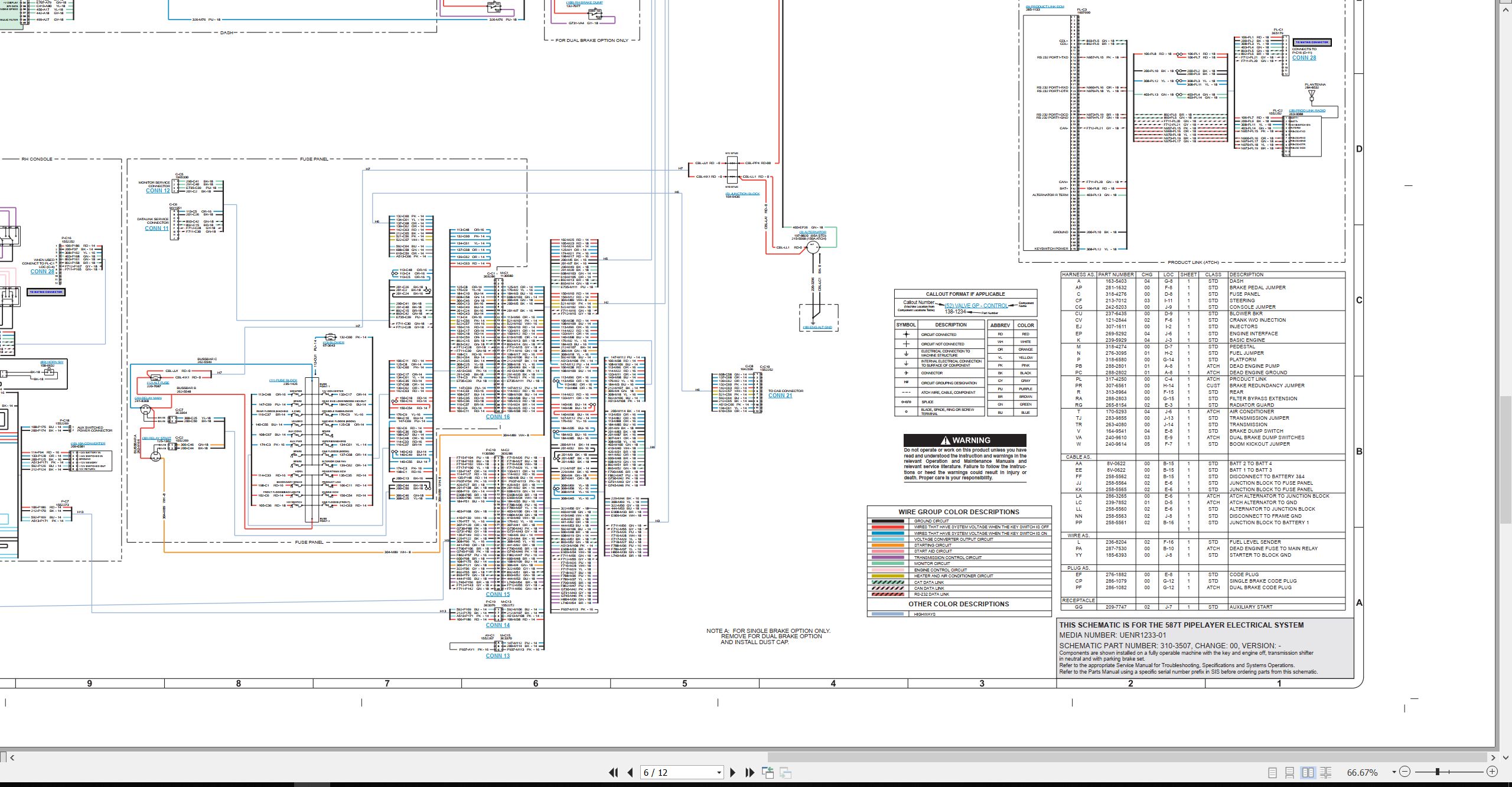 CAT Pipelayer 587T Electrical Hydraulic Schematic (2)