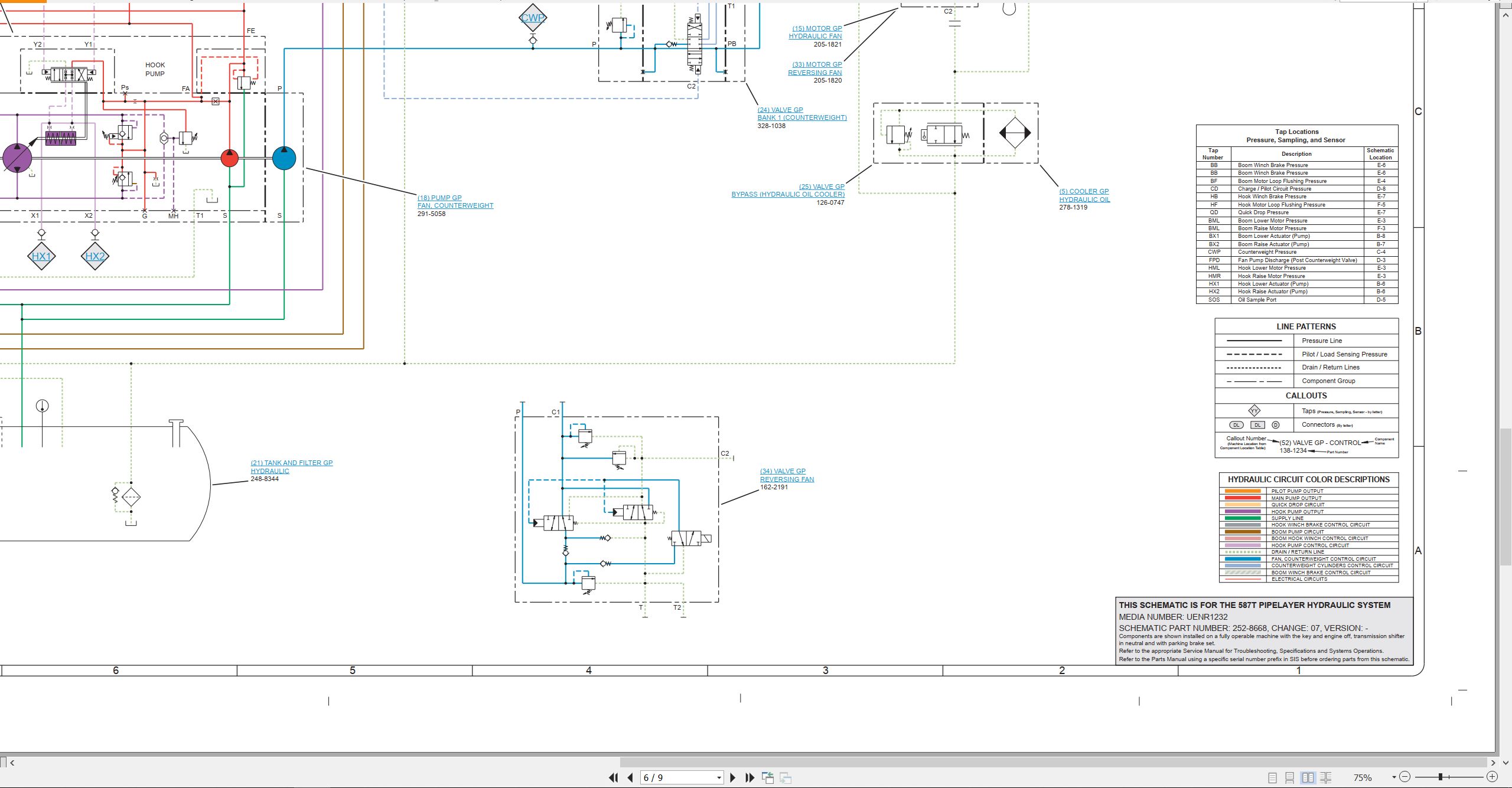CAT Pipelayer 587T Electrical Hydraulic Schematic (3)