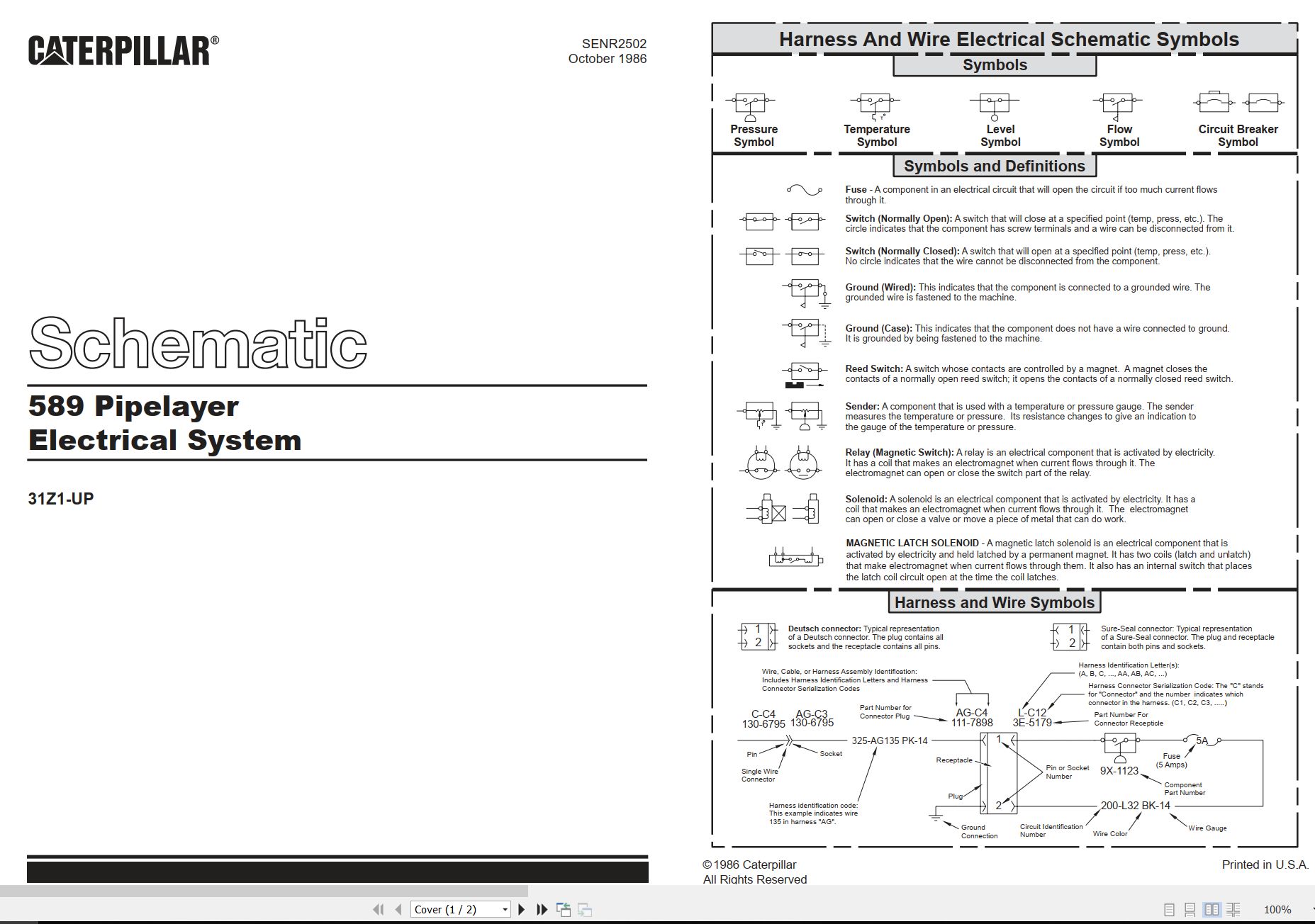 CAT Pipelayer 589 Electrical Hydraulic Schematic (1)