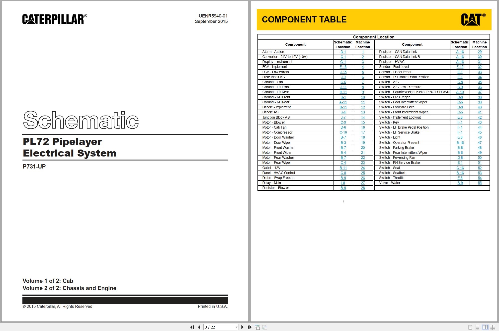 CAT Pipelayer PL72 Electrical Hydraulic Schematic (1)