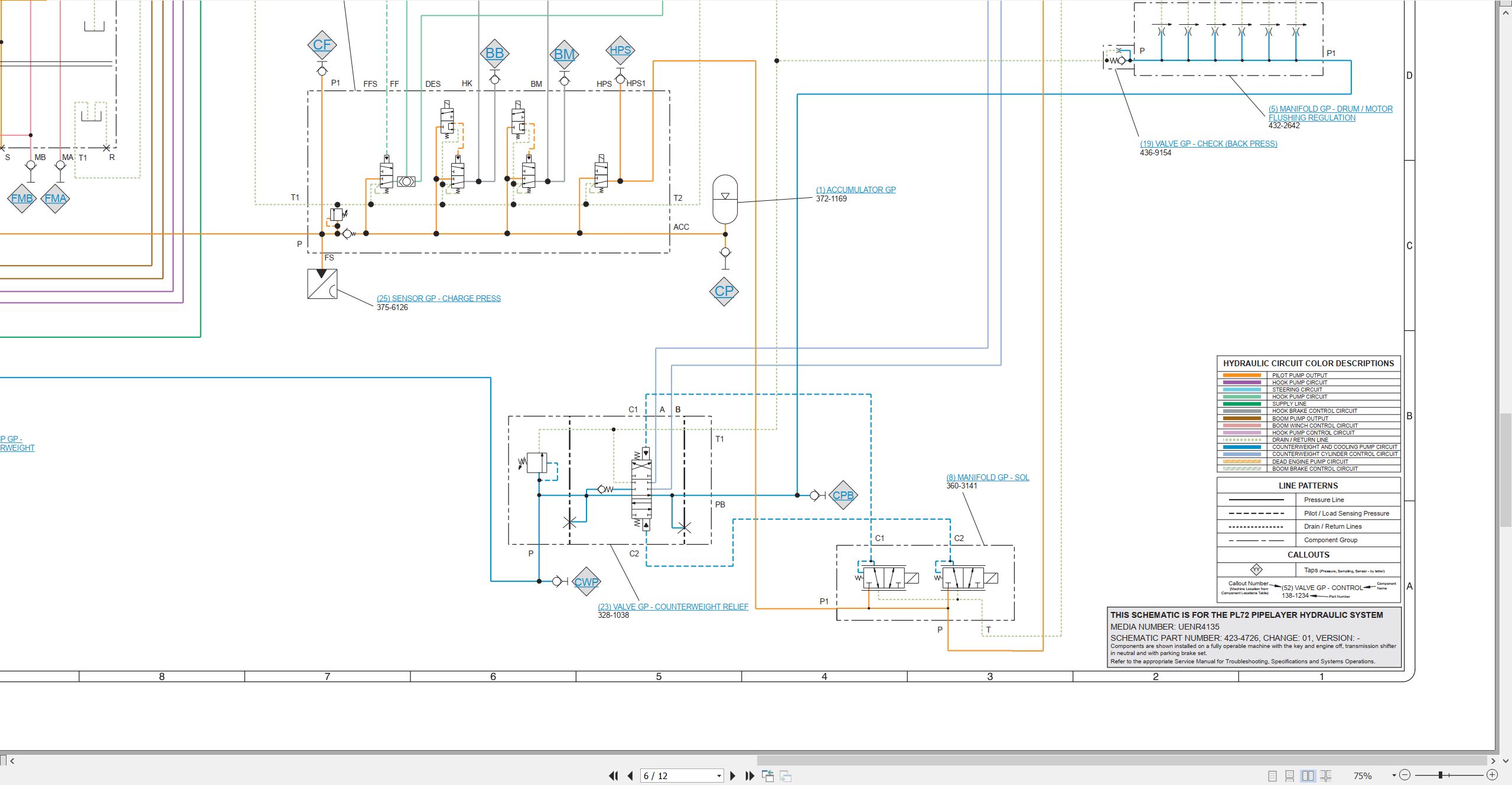 CAT Pipelayer PL72 Electrical Hydraulic Schematic (3)