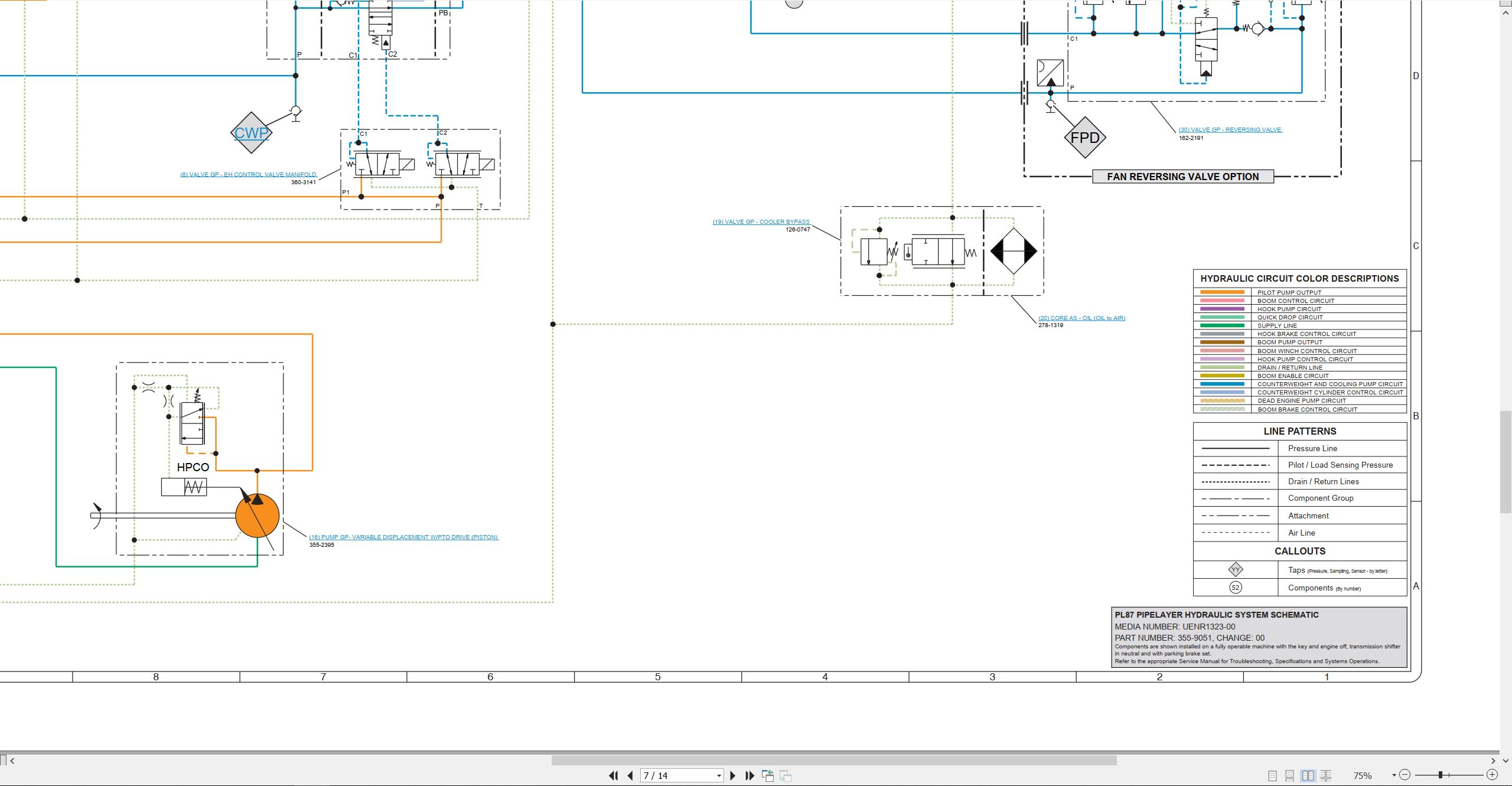 CAT Pipelayer PL87 Electrical Hydraulic Schematic (3)