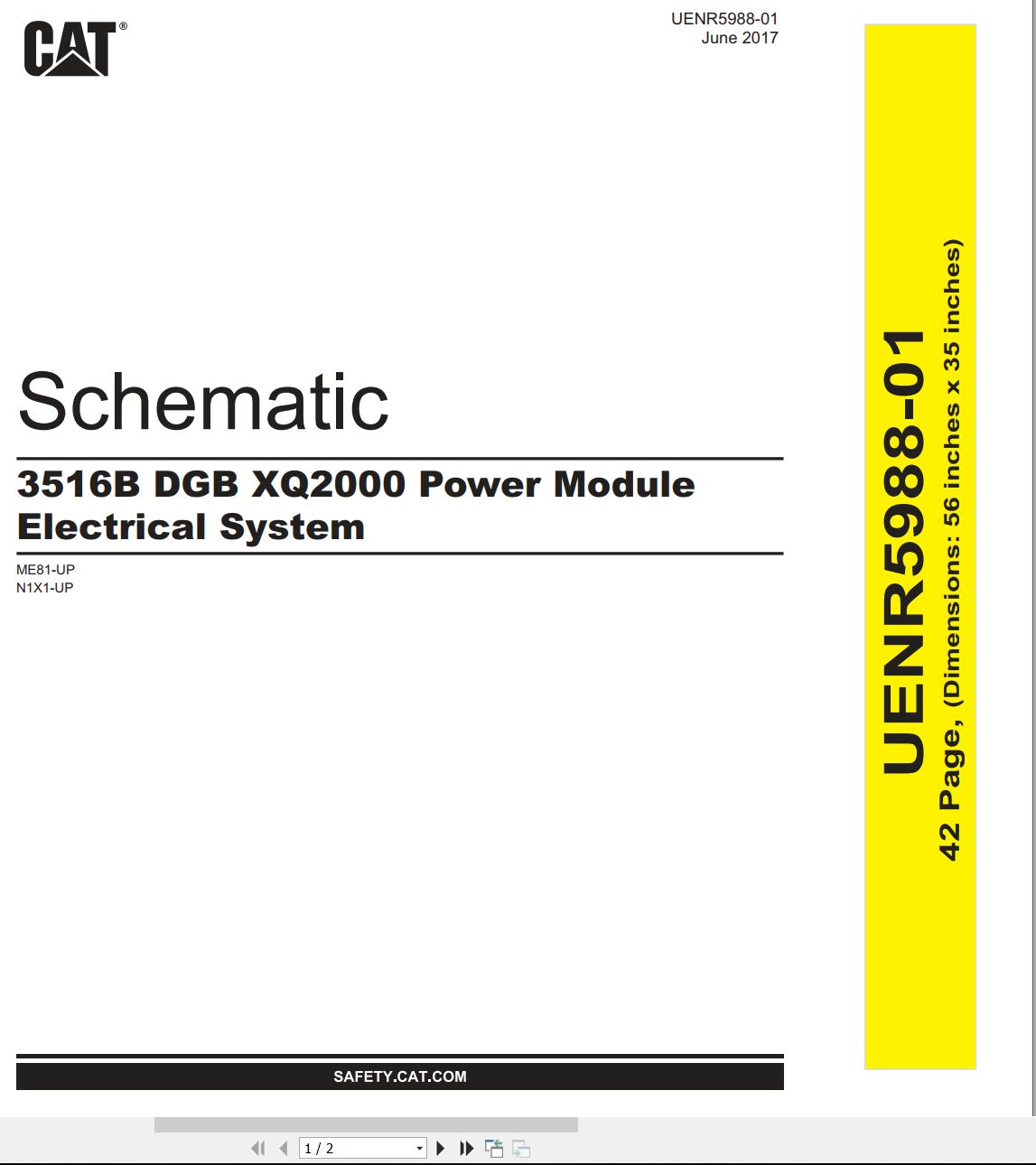 CAT Power Module 3516B DGB XQ2000 Electrical Schematic UENR5988 01 2017 (1)