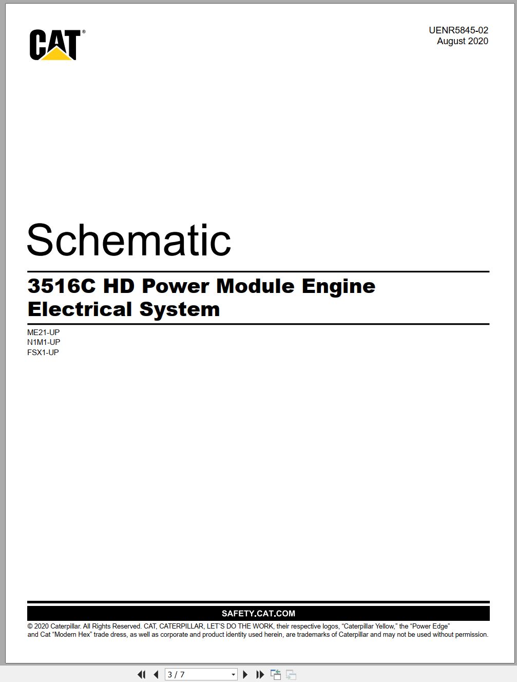 CAT Power Module 3516C HD Electrical Schematic UENR5845 02 2020 (1)