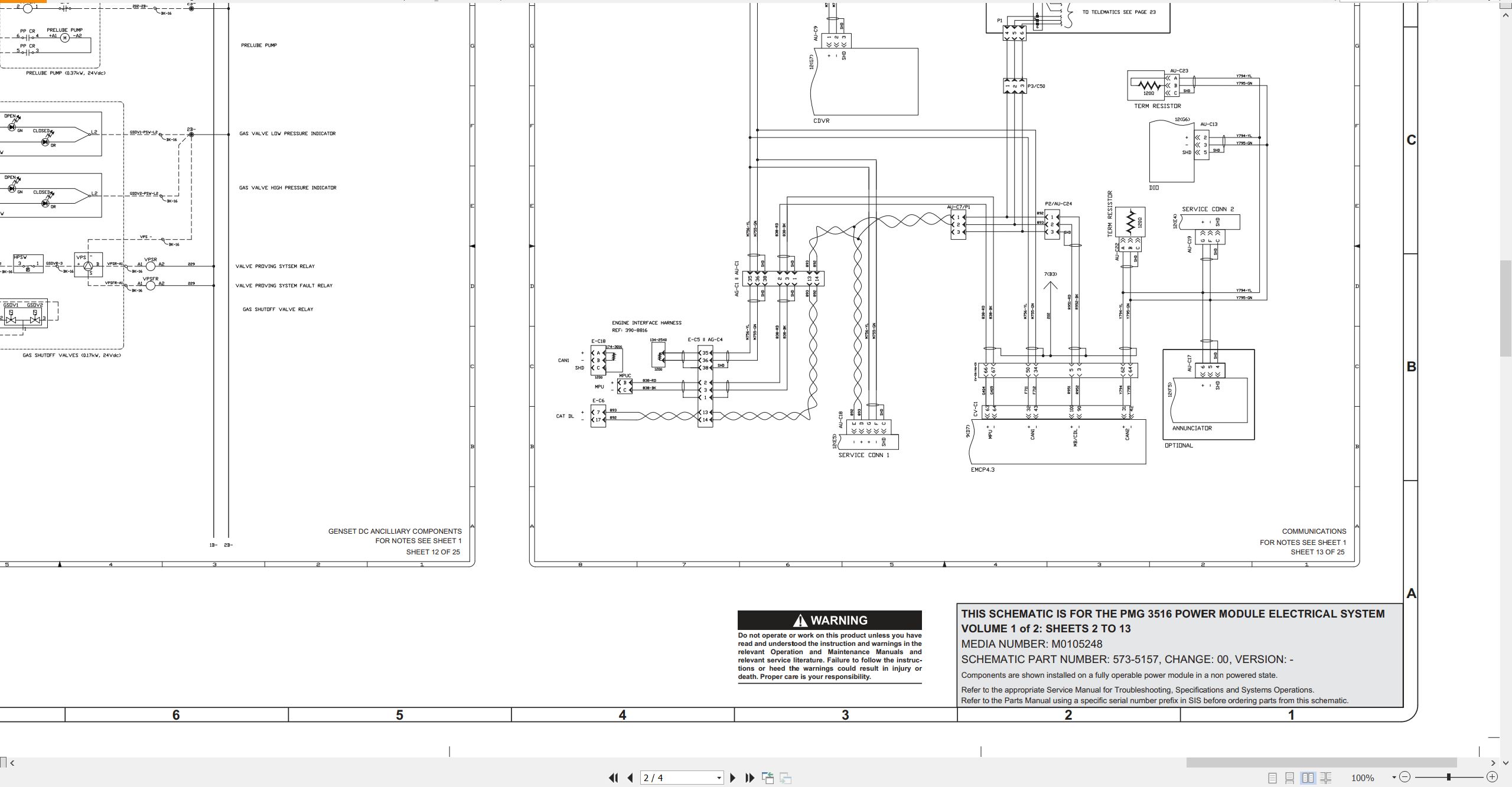 CAT Power Module PMG 3516 Electrical Schematic (2)